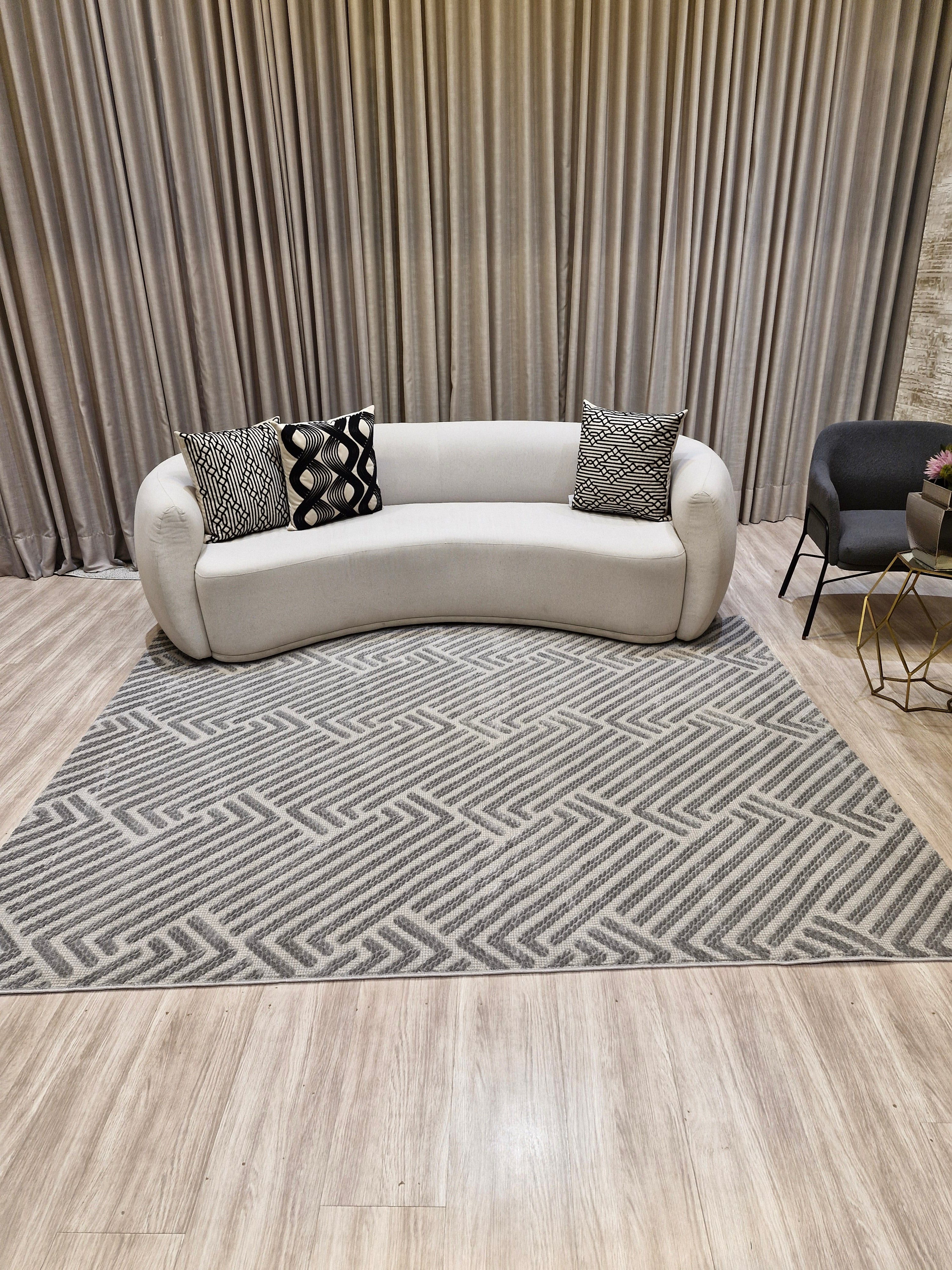 Tapete Turco Geométrico Grey Fri001 | Feito Sob Medida