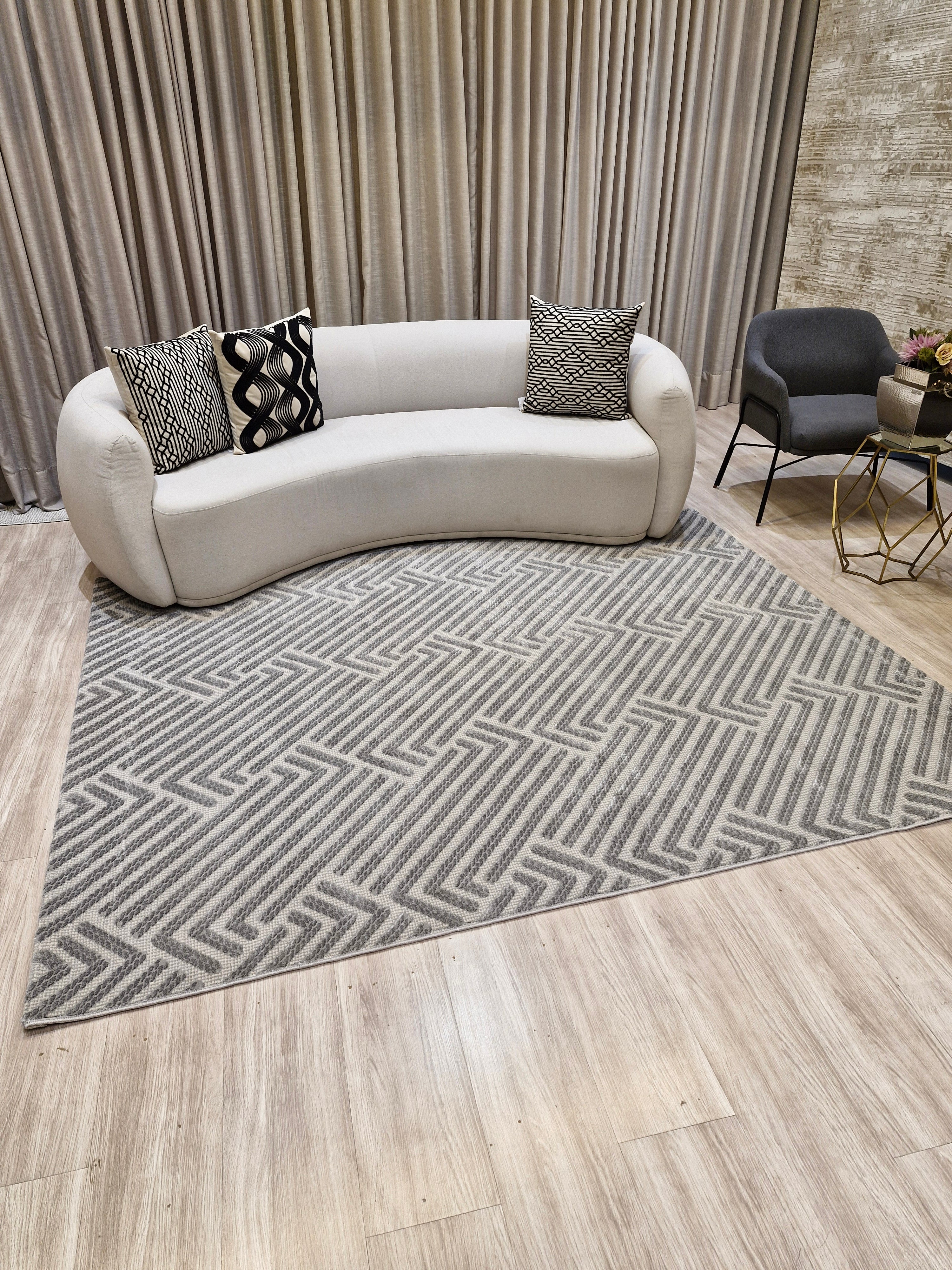 Tapete Turco Geométrico Grey Fri001 | Feito Sob Medida
