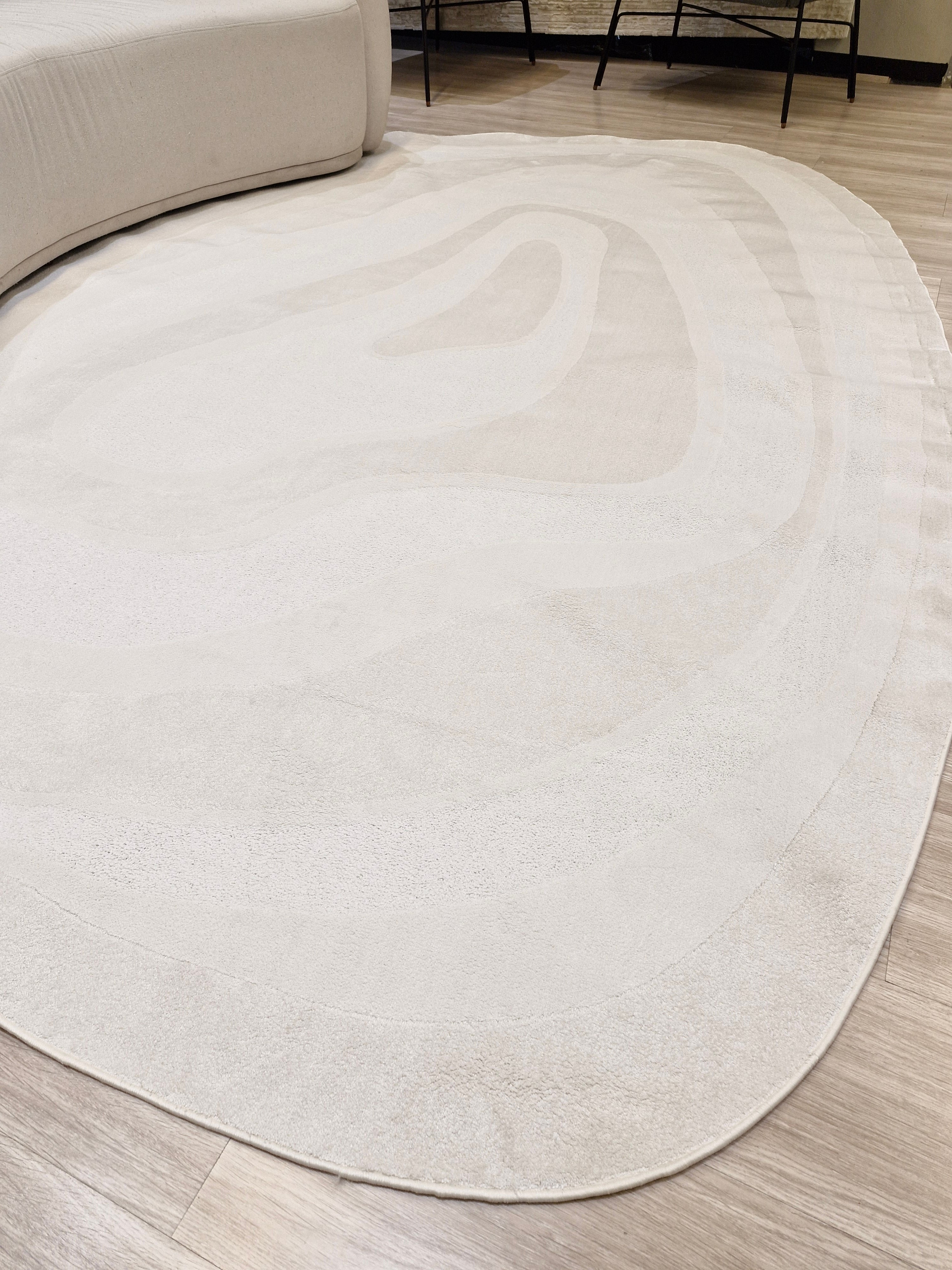 Tapete Orgânico Ondas Off White G92C | Importação Turquia Orgânico