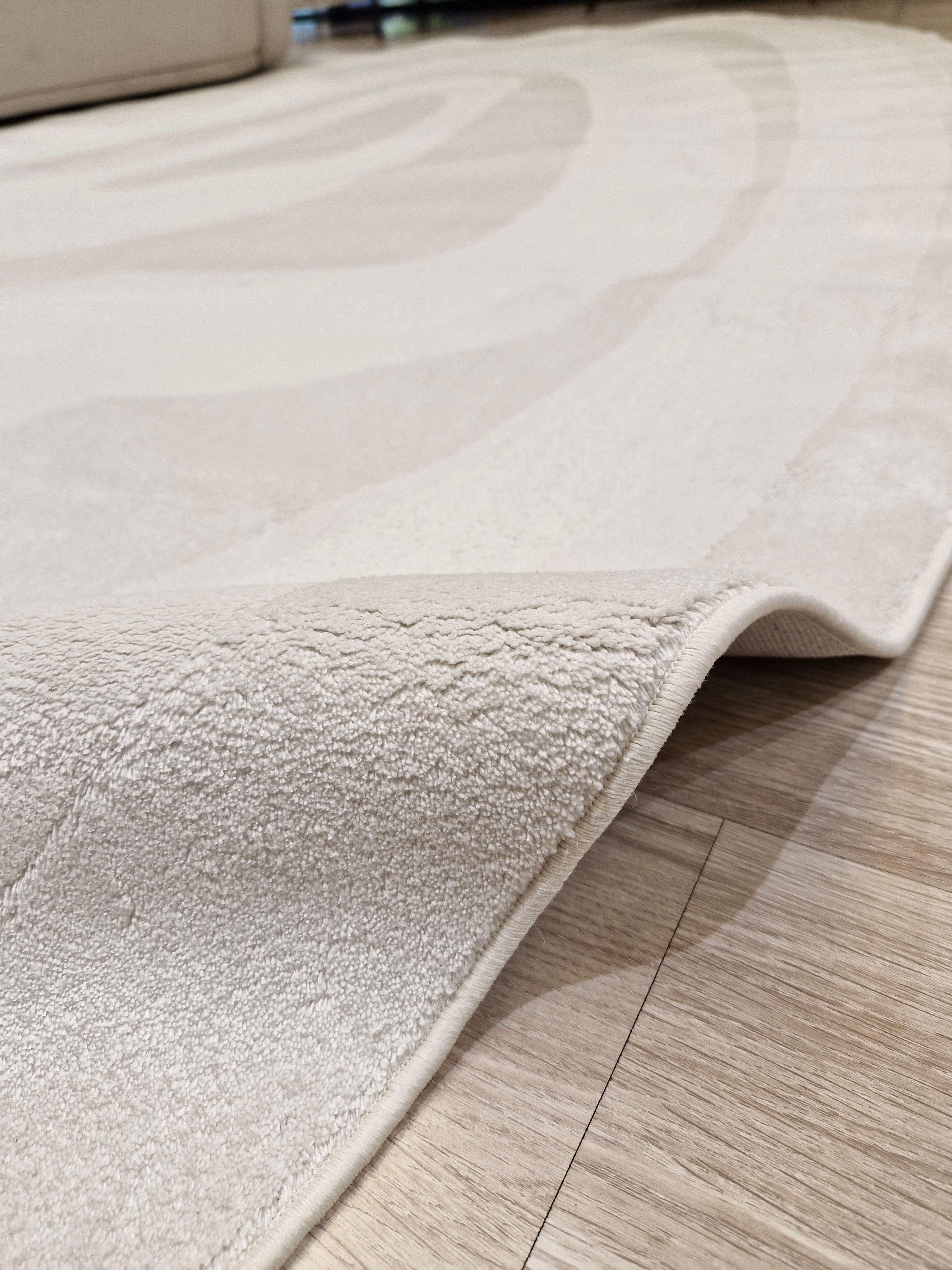 Tapete Orgânico Ondas Off White G92C | Importação Turquia Orgânico