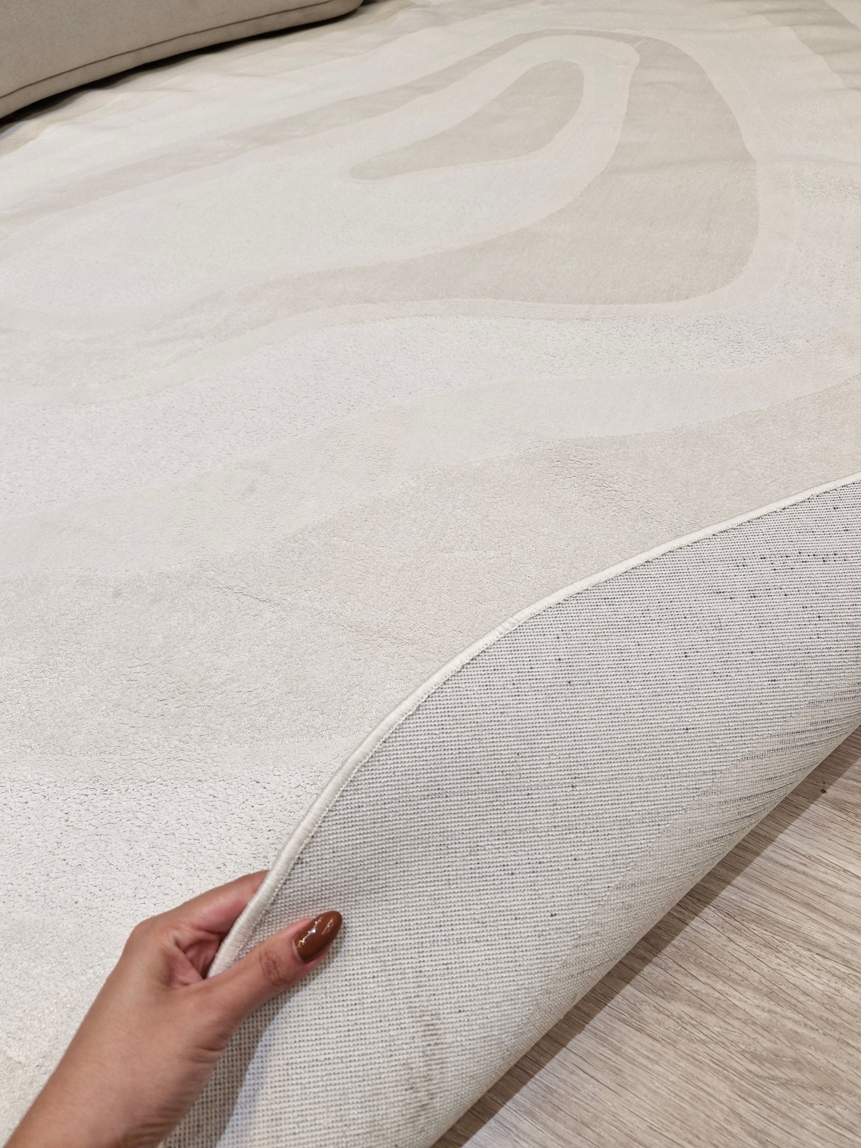 Tapete Orgânico Ondas Off White G92C | Importação Turquia Orgânico