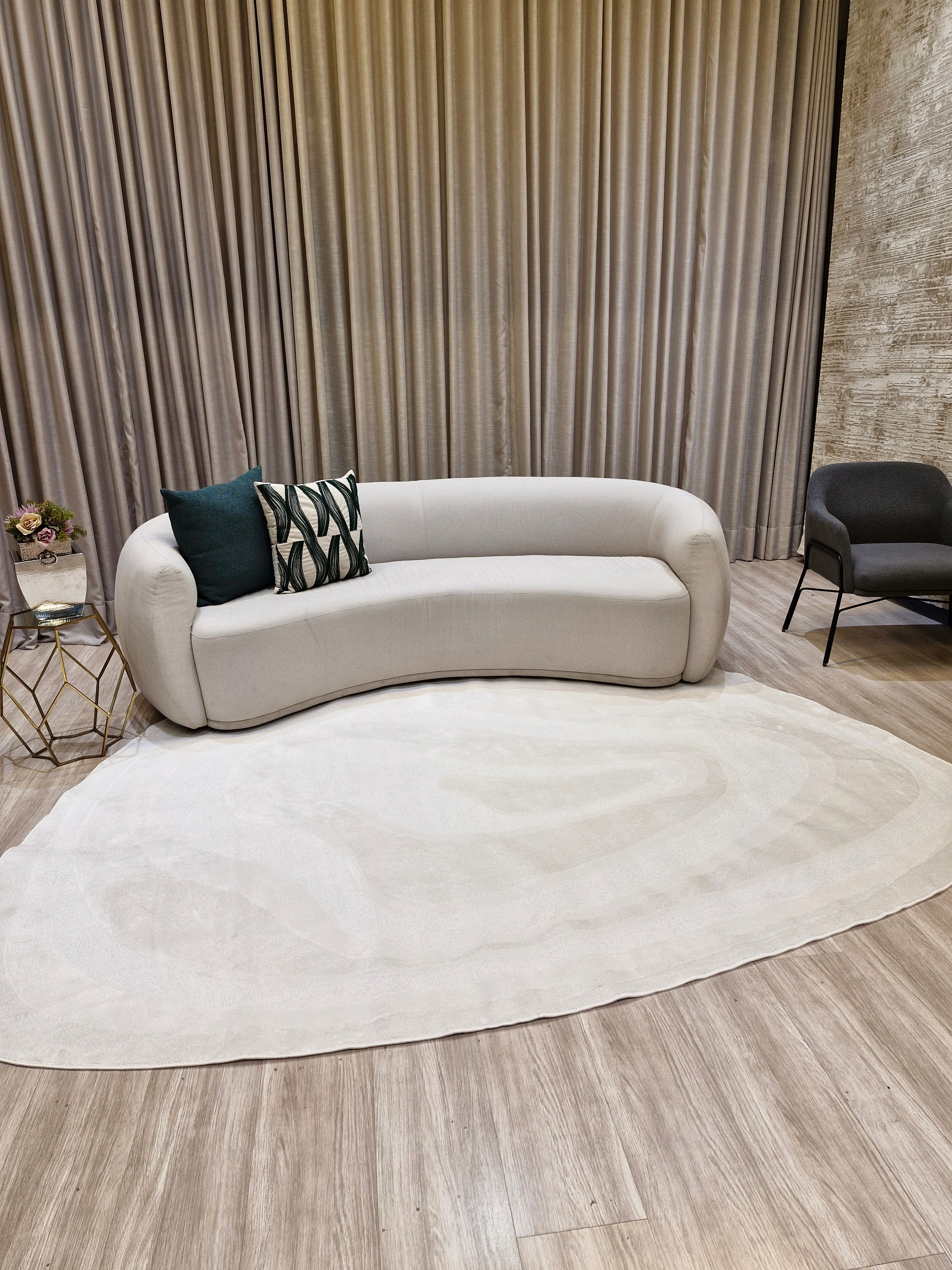 Tapete Orgânico Ondas Off White G92C | Importação Turquia Orgânico