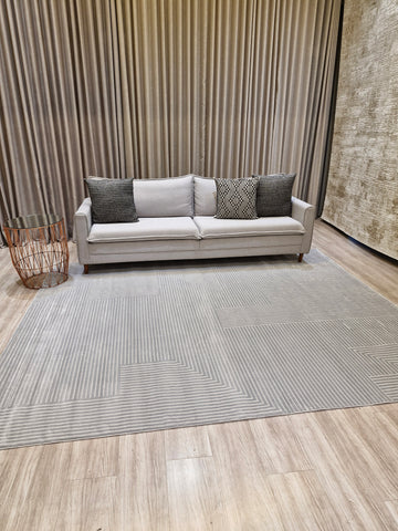 Tapete Turco Sofisticado Grey Labirinto 03 | Tamanho Padrão | Importação Turquia