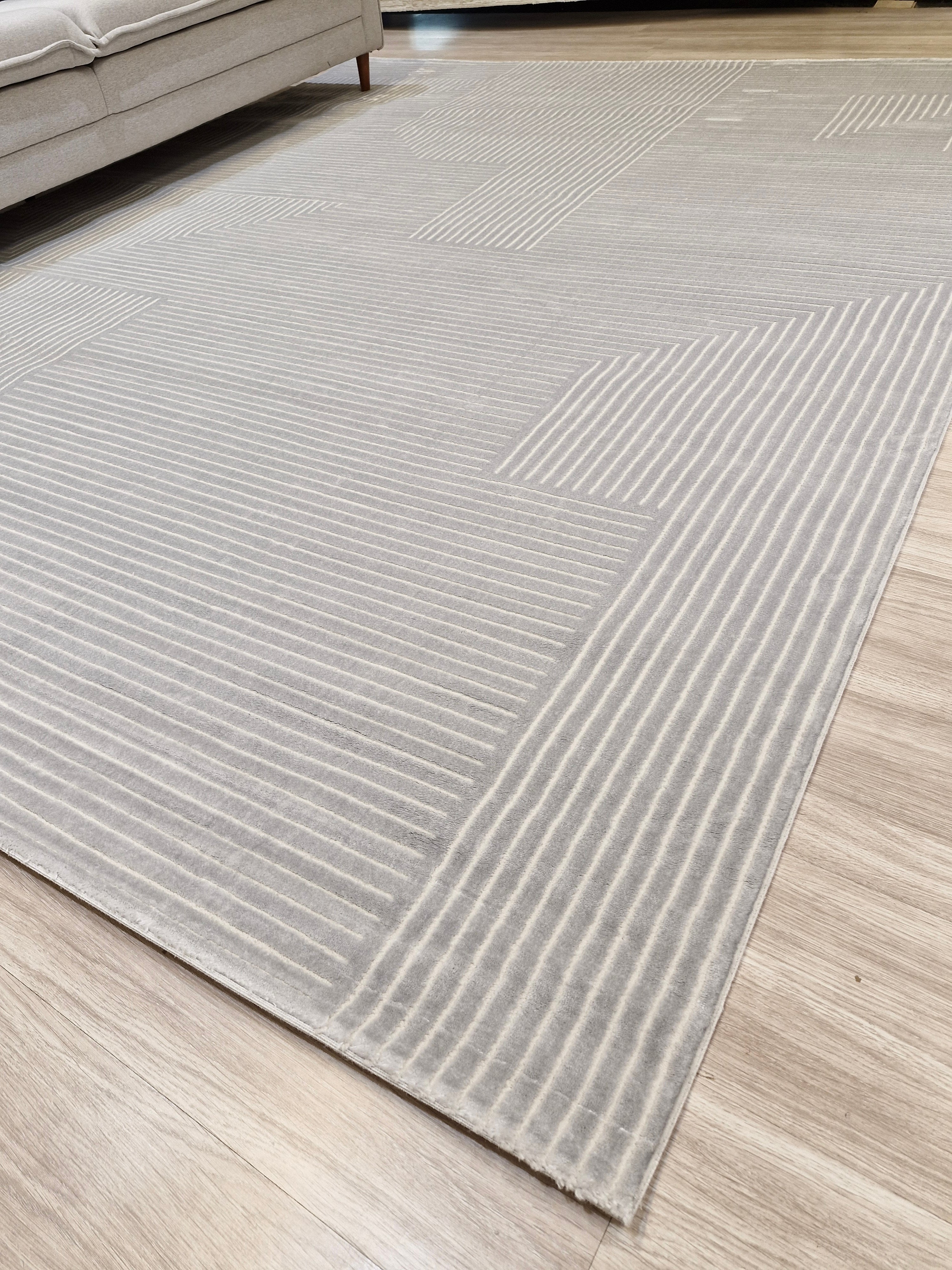 Tapete Turco Sofisticado Grey Labirinto 03 | Tamanho Padrão | Importação Turquia