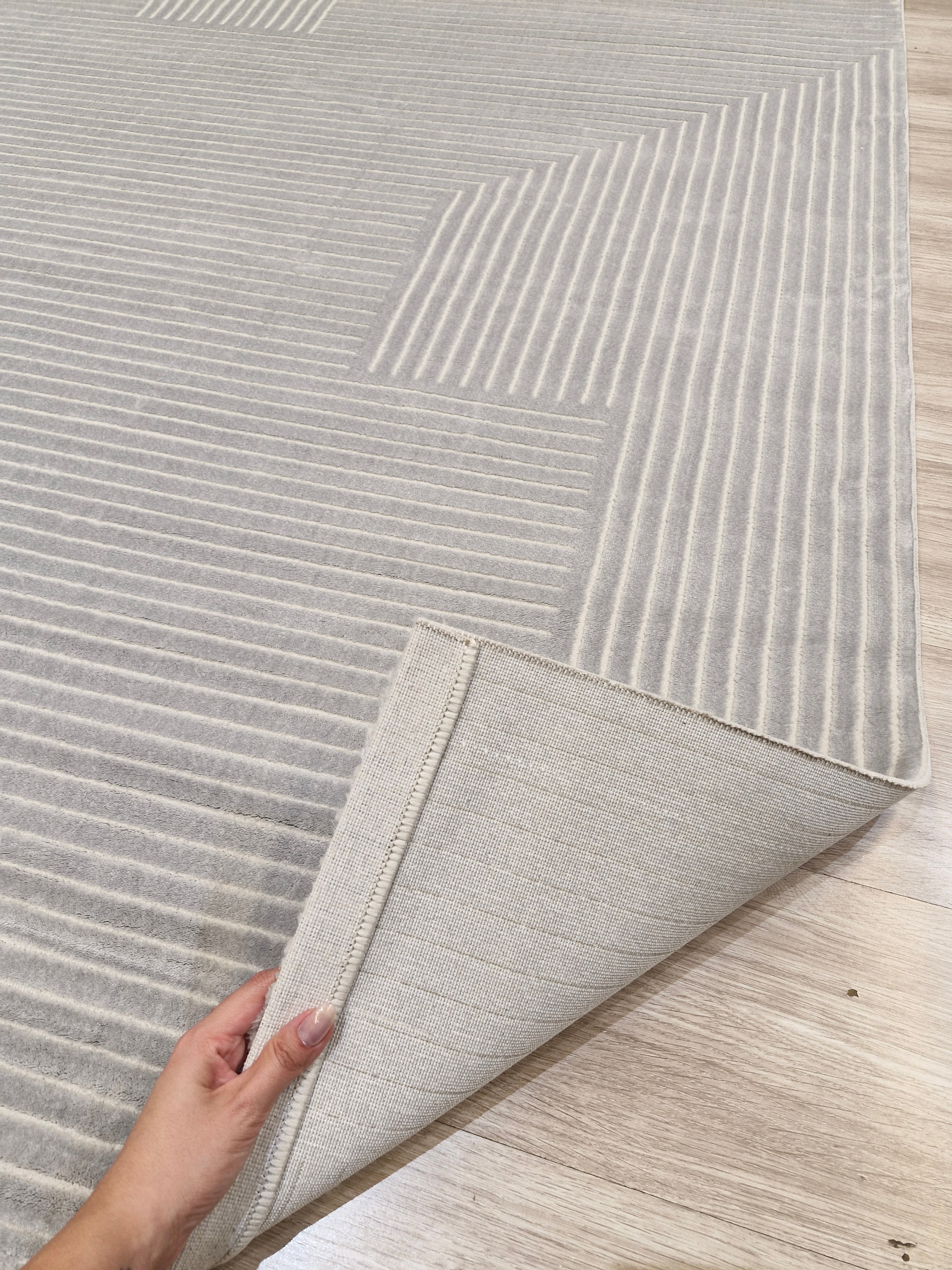 Tapete Turco Sofisticado Grey Labirinto 03 | Tamanho Padrão | Importação Turquia