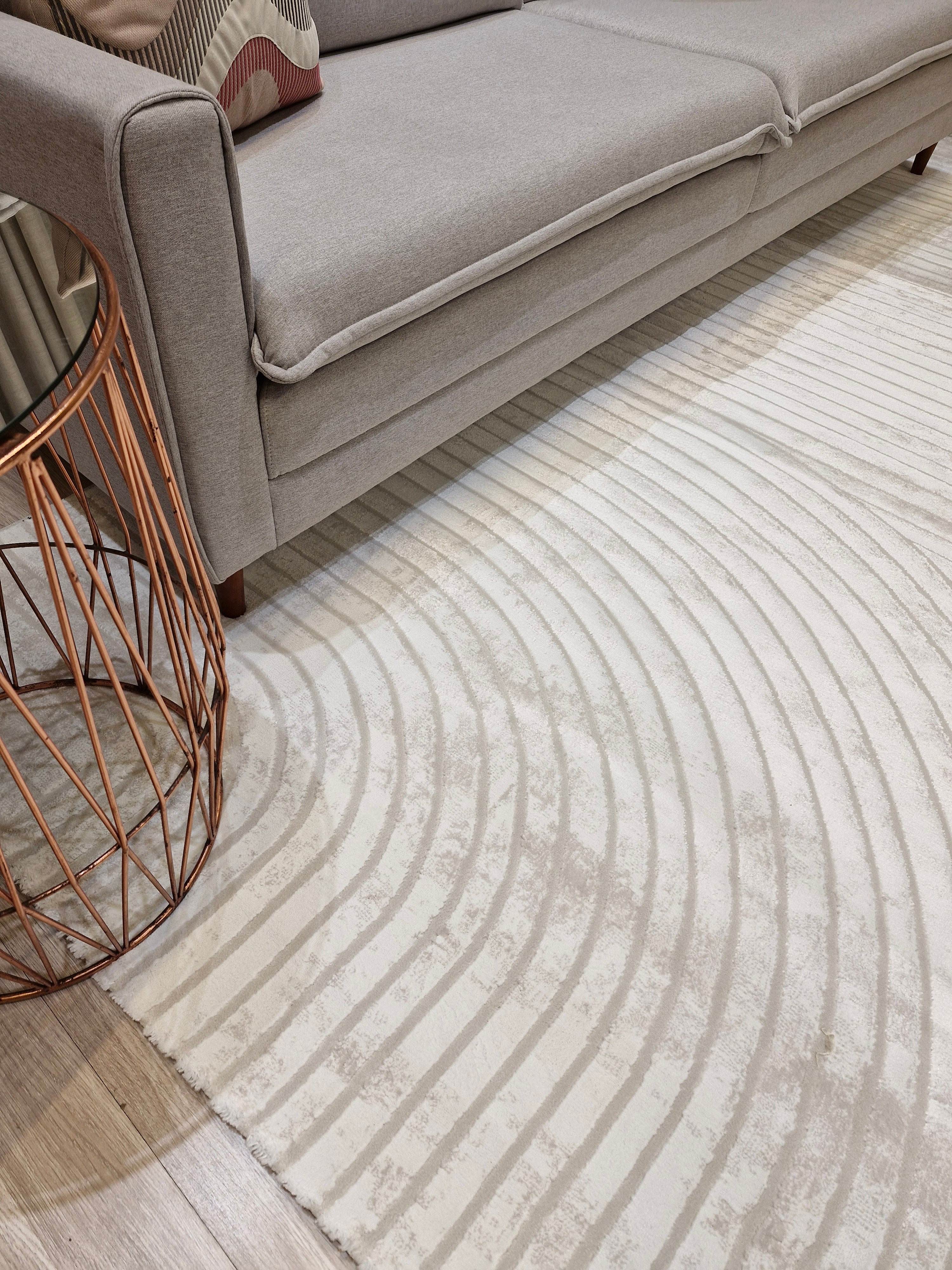 Tapete Turco Ondas Sofit 01 Creme | Feito Sob Medida e Tamanho Padrão