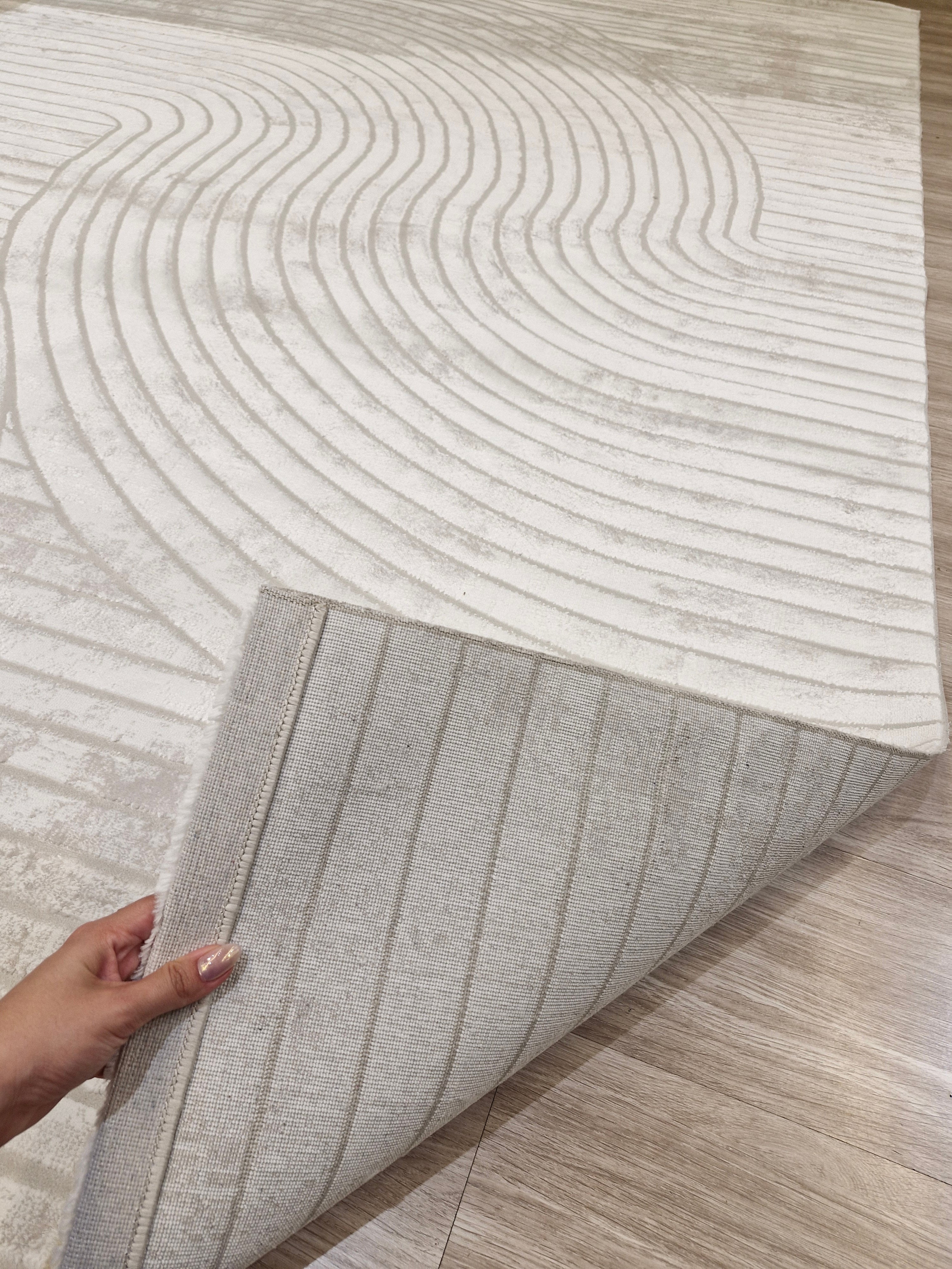 Tapete Turco Ondas Sofit 01 Creme | Feito Sob Medida e Tamanho Padrão