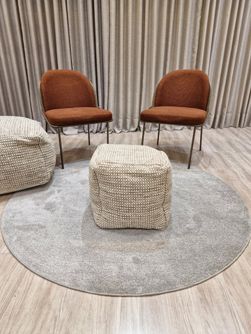 Puff Decorativo 40x40x40 Pequeno Ivory | Assento Decorativo