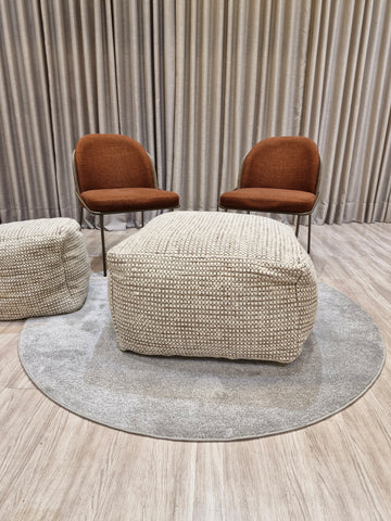 Puff Decorativo 70x70x40 Grande Ivory | Assento Decorativo