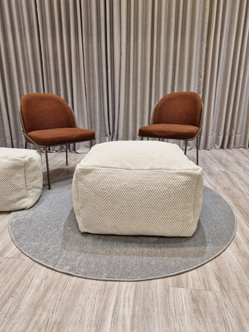 Puff Decorativo 70x70x40 Grande Bege | Assento Decorativo
