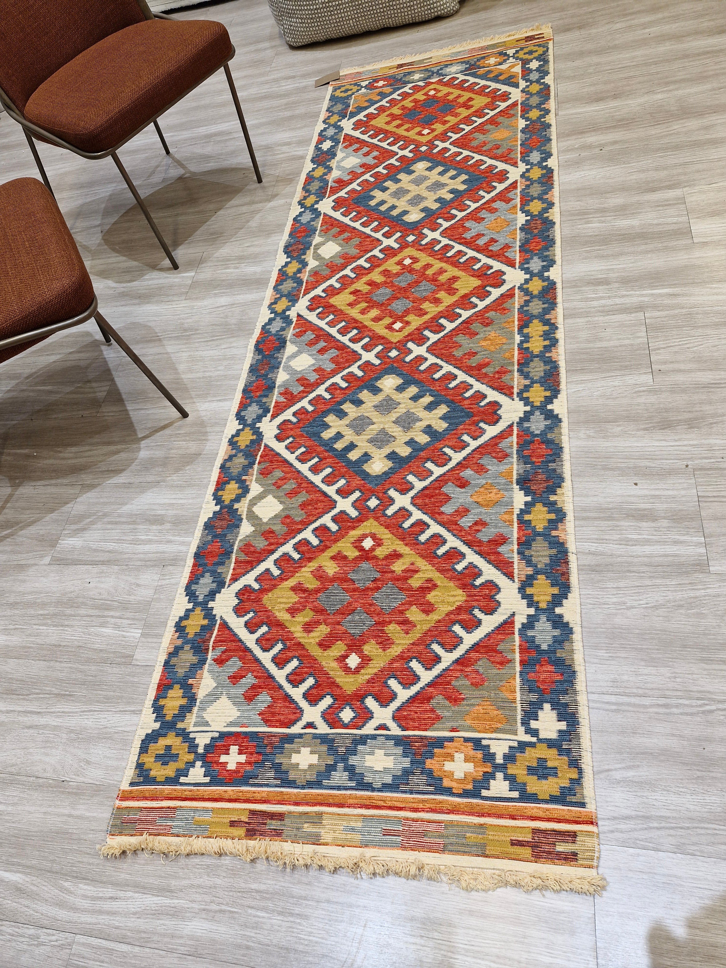 Passadeira Kilim Trama Étnica 080x250 080x300 | Design Geométrico 1007