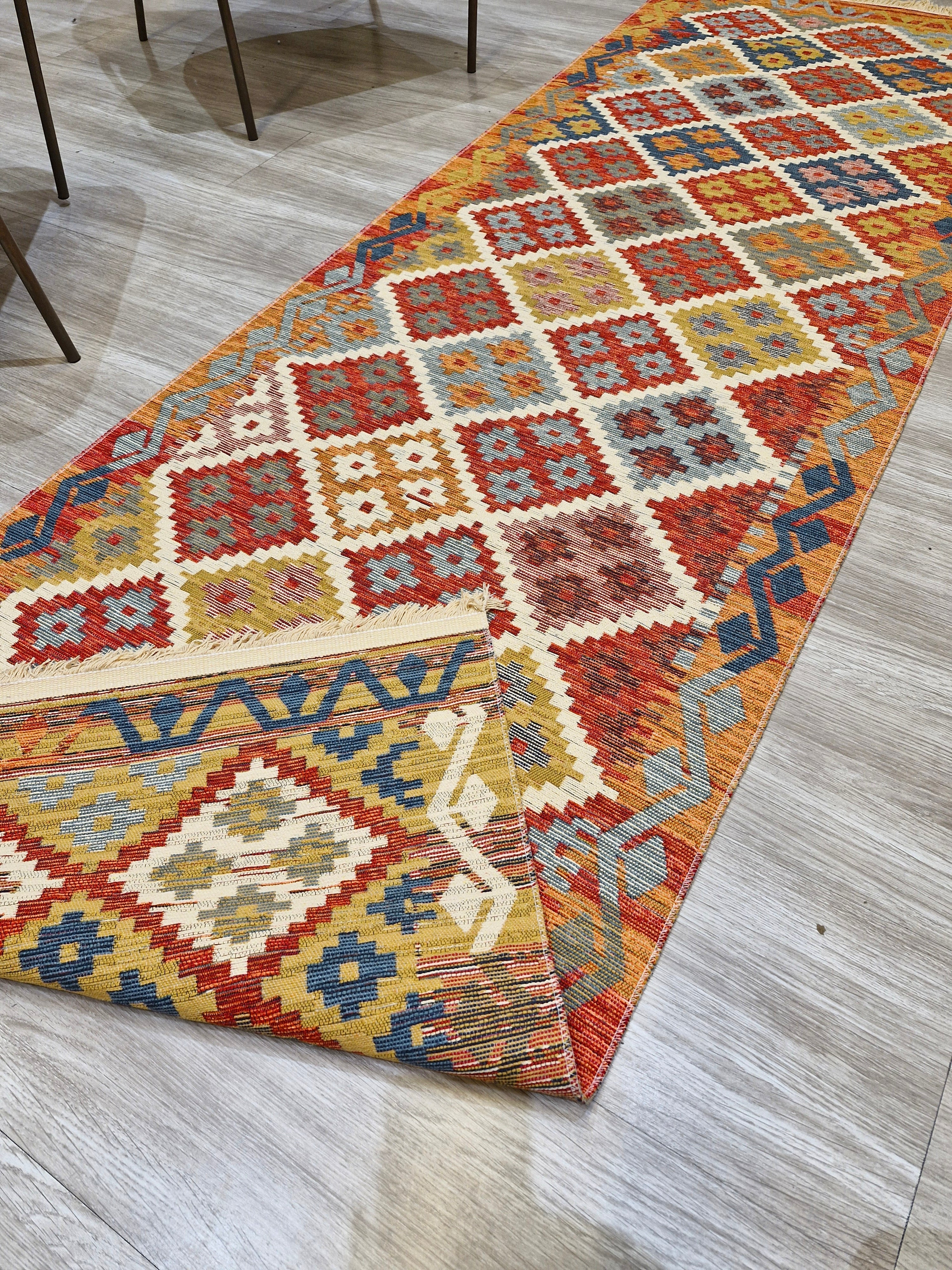 Passadeira Kilim Trama Étnica 080x250 080x300 | Design Geométrico 1003