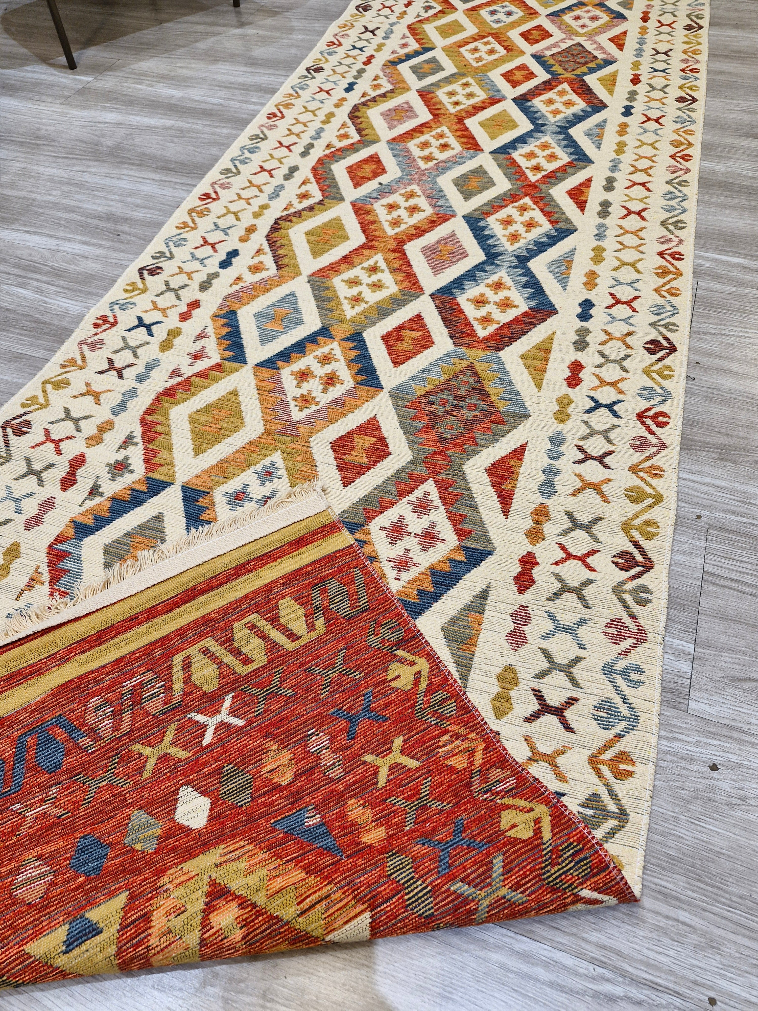 Passadeira Kilim Trama Étnica 080x300 | Design Geométrico 1001