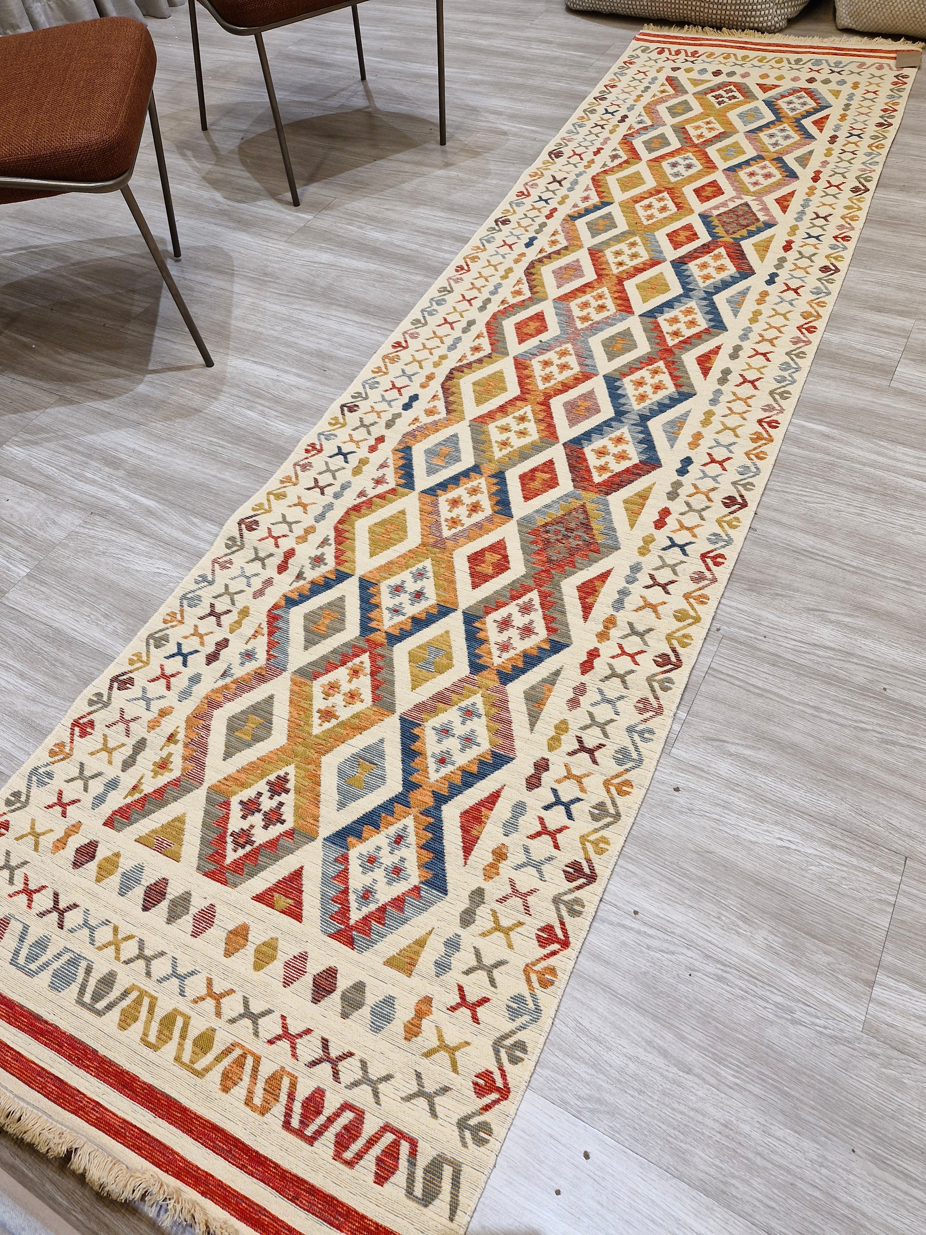 Passadeira Kilim Trama Étnica 080x300 | Design Geométrico 1001