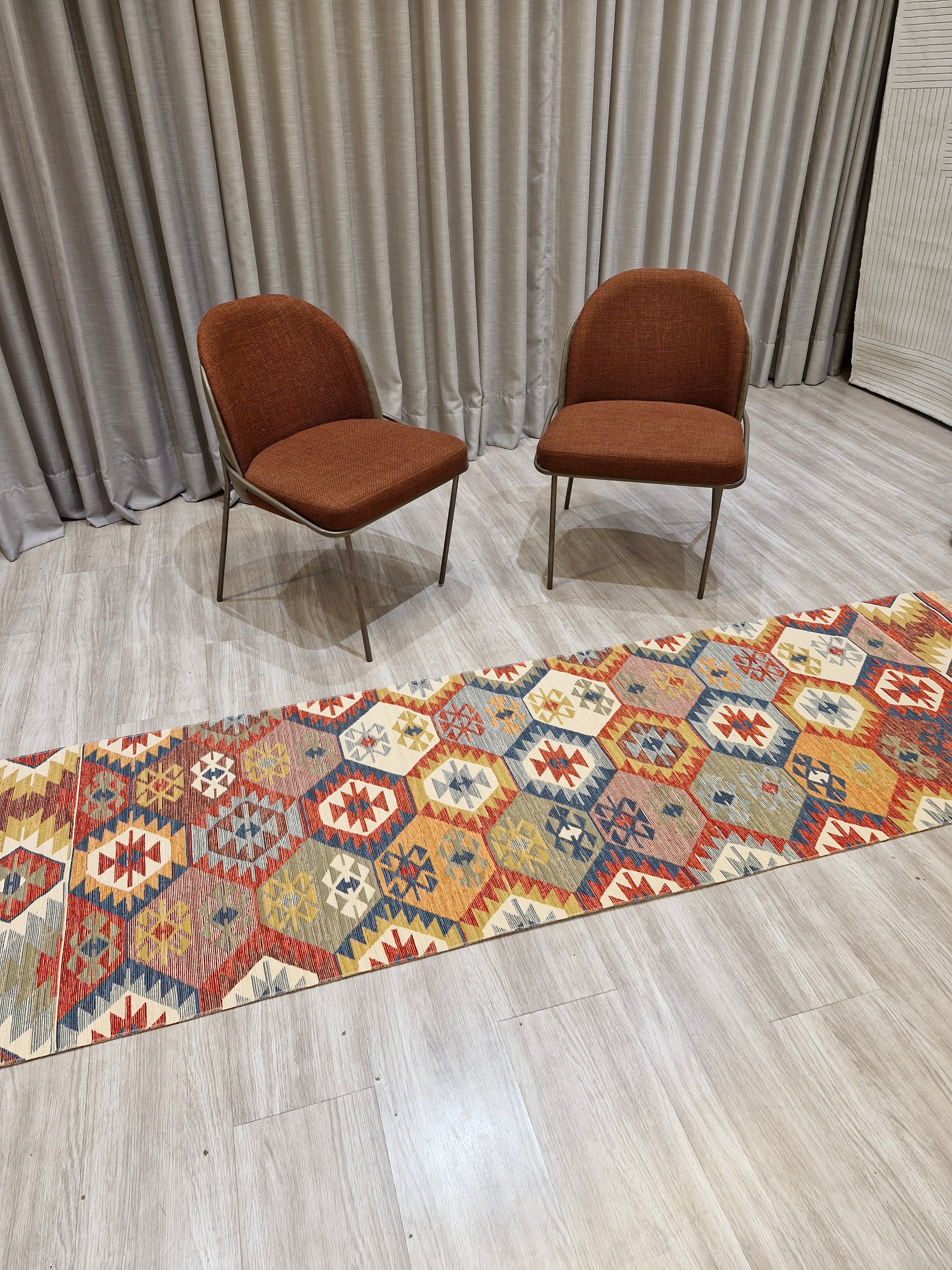 Passadeira Kilim Trama Étnica 080x250 080x300 | Design Geométrico 1004