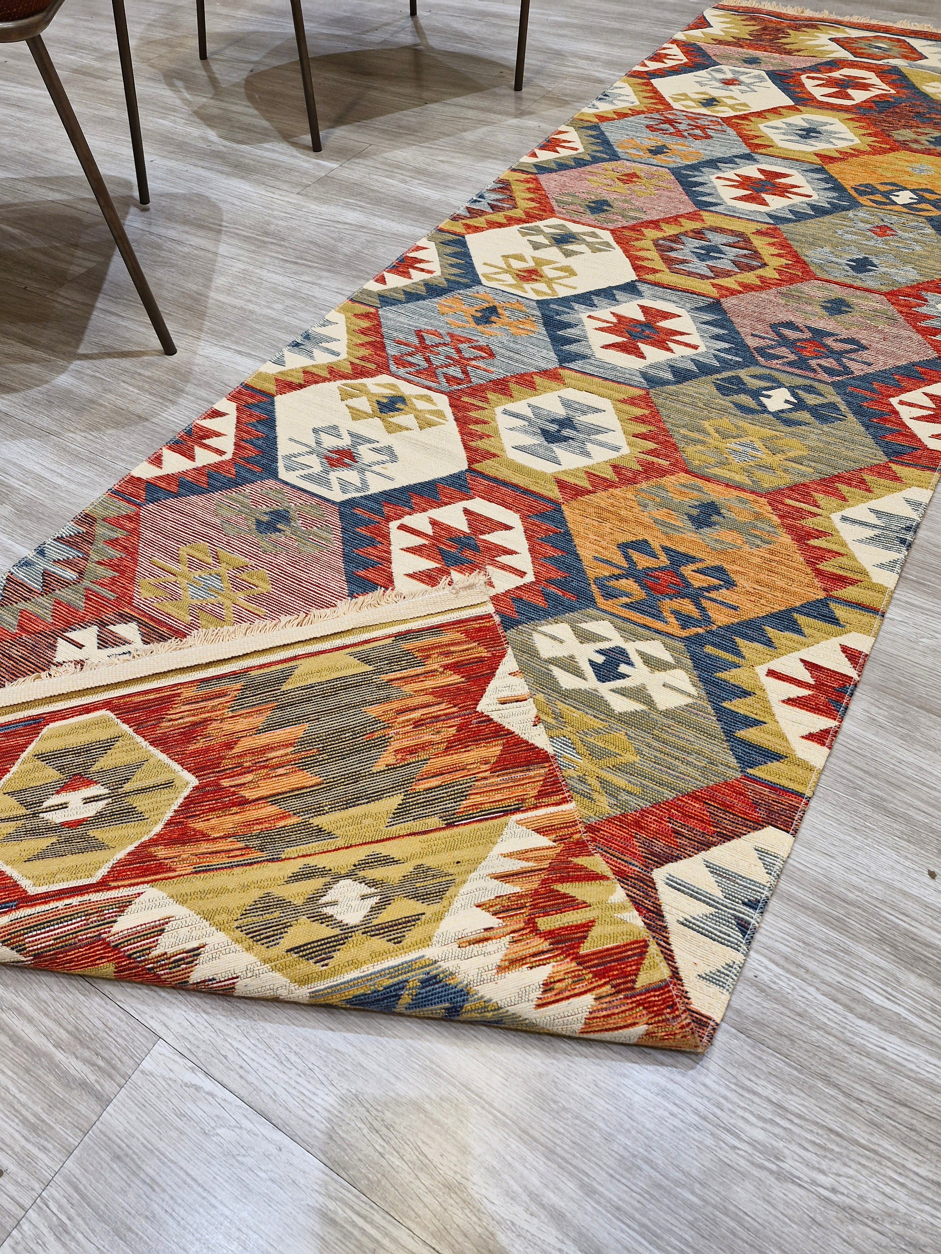 Passadeira Kilim Trama Étnica 080x250 080x300 | Design Geométrico 1004