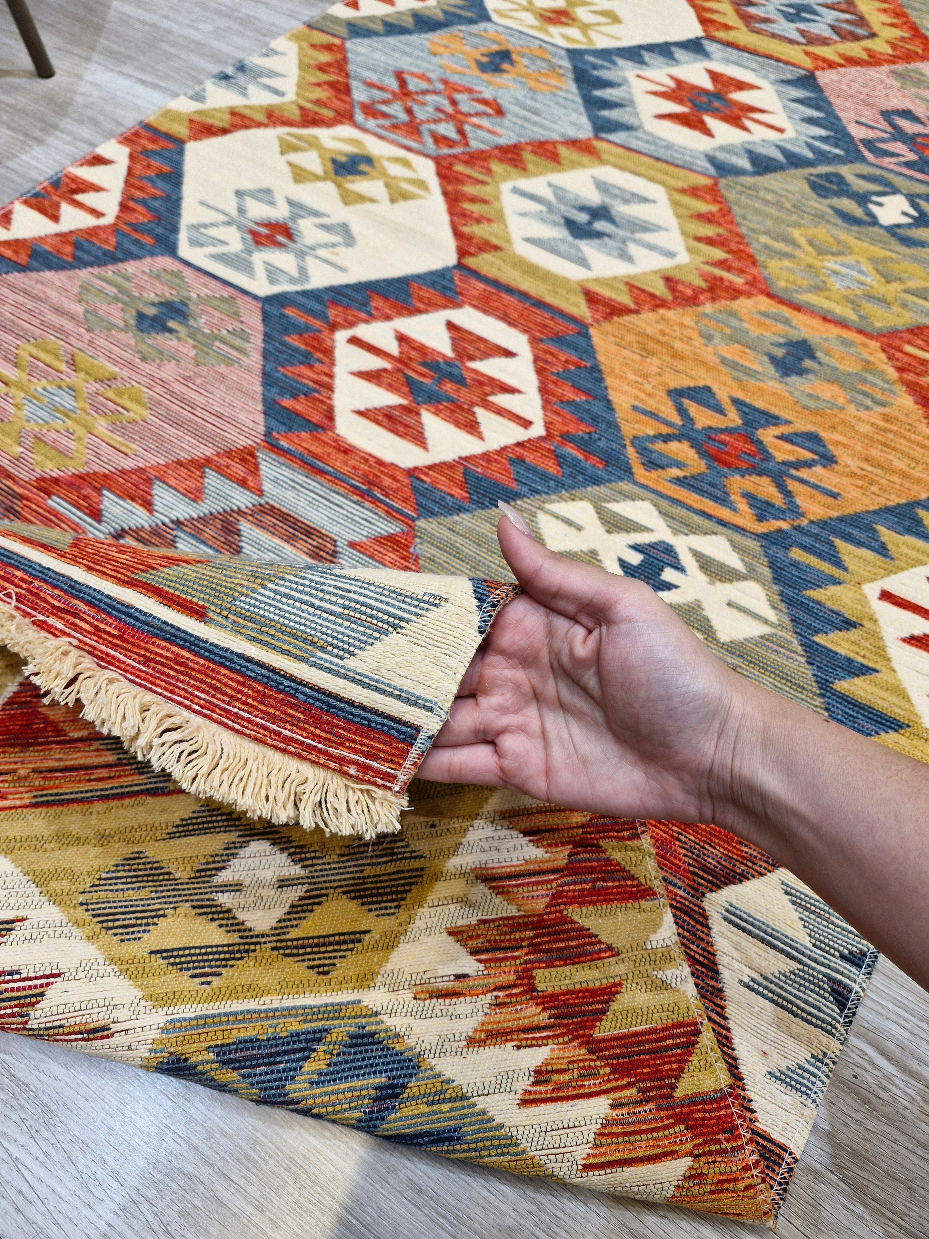Passadeira Kilim Trama Étnica 080x250 080x300 | Design Geométrico 1004