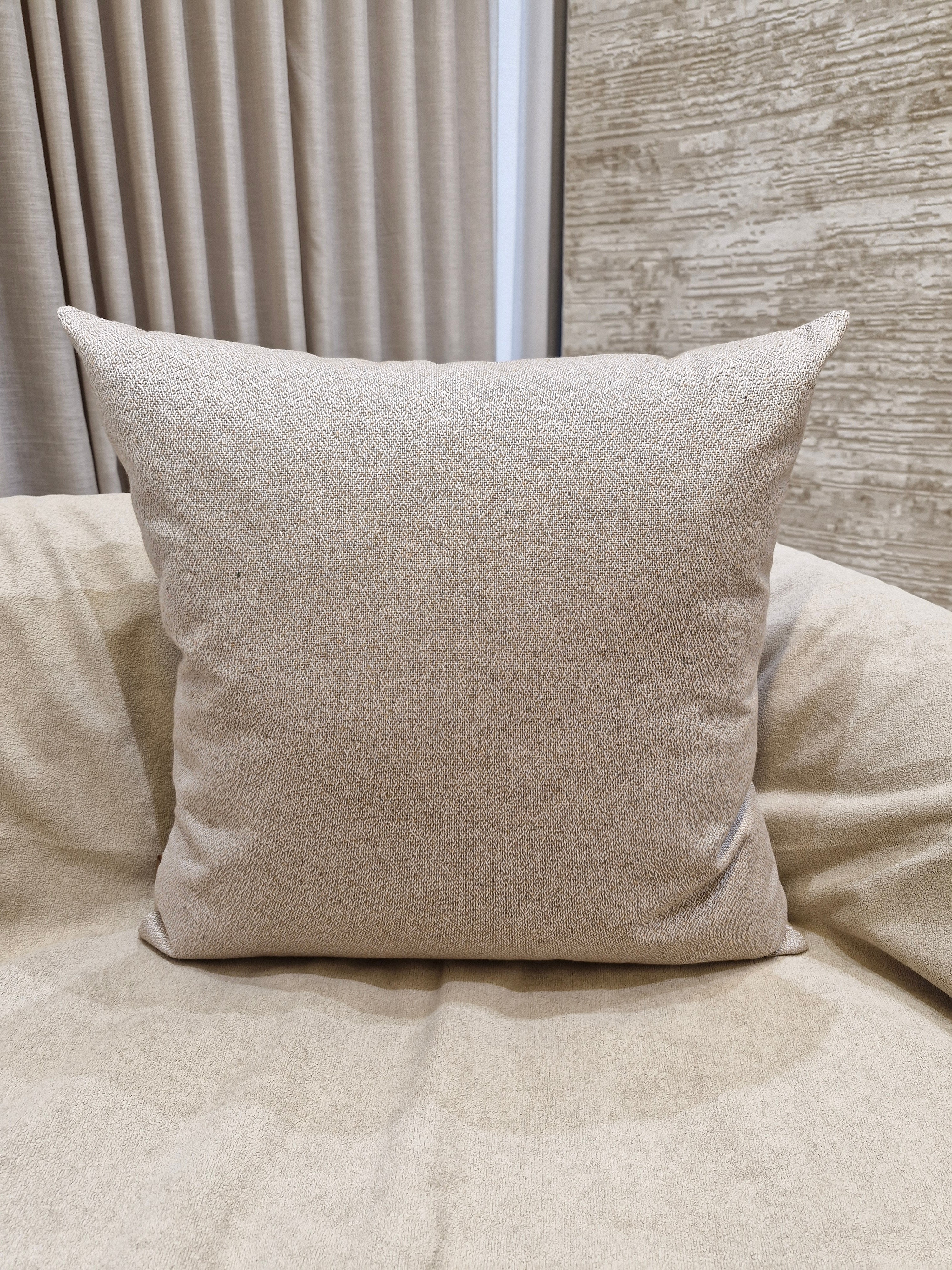 Almofada Lisa Linho Bege Escuro 55cmX55cm