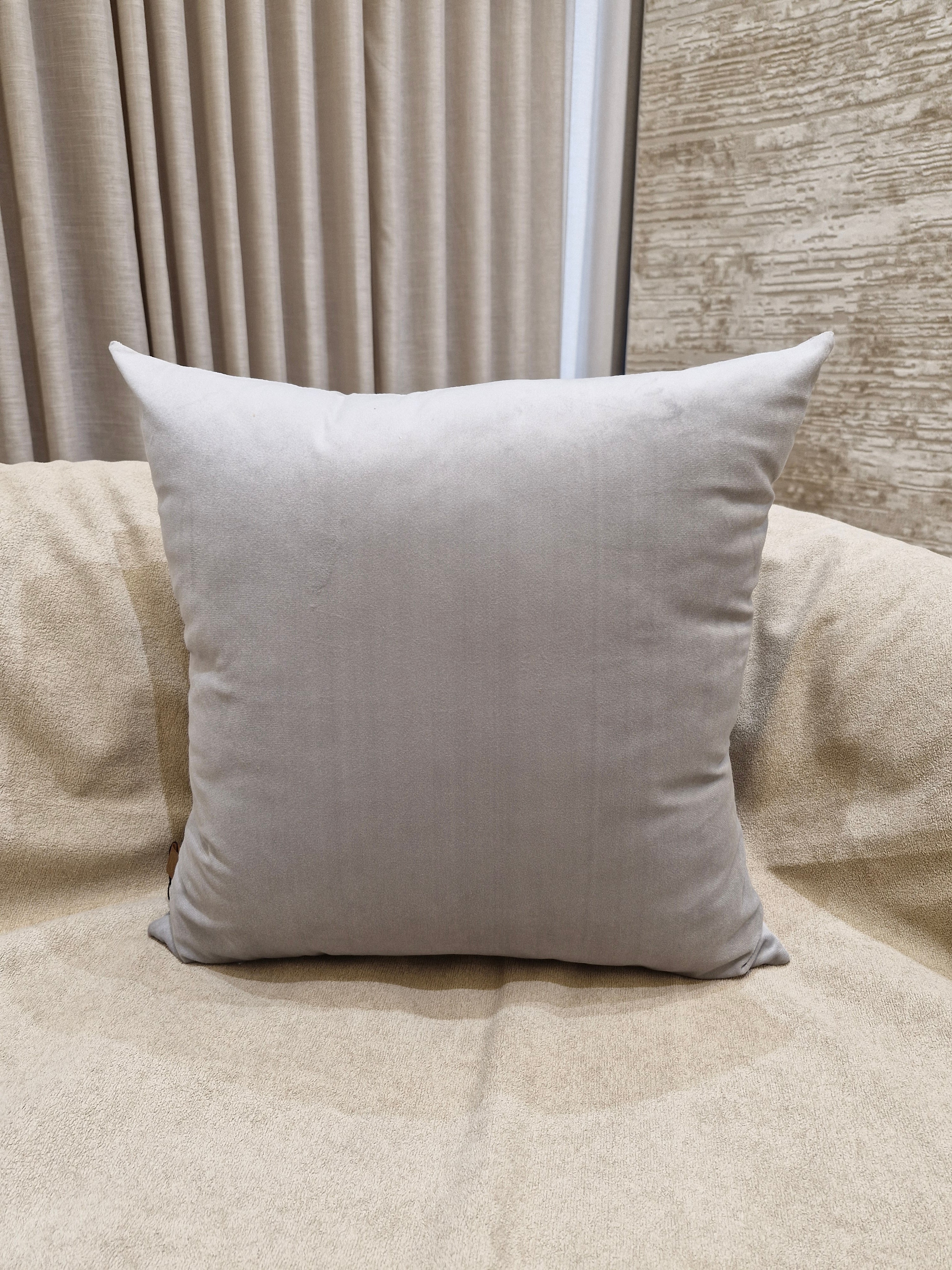 Almofada Lisa Veludo Cinza Claro 50cmX50cm