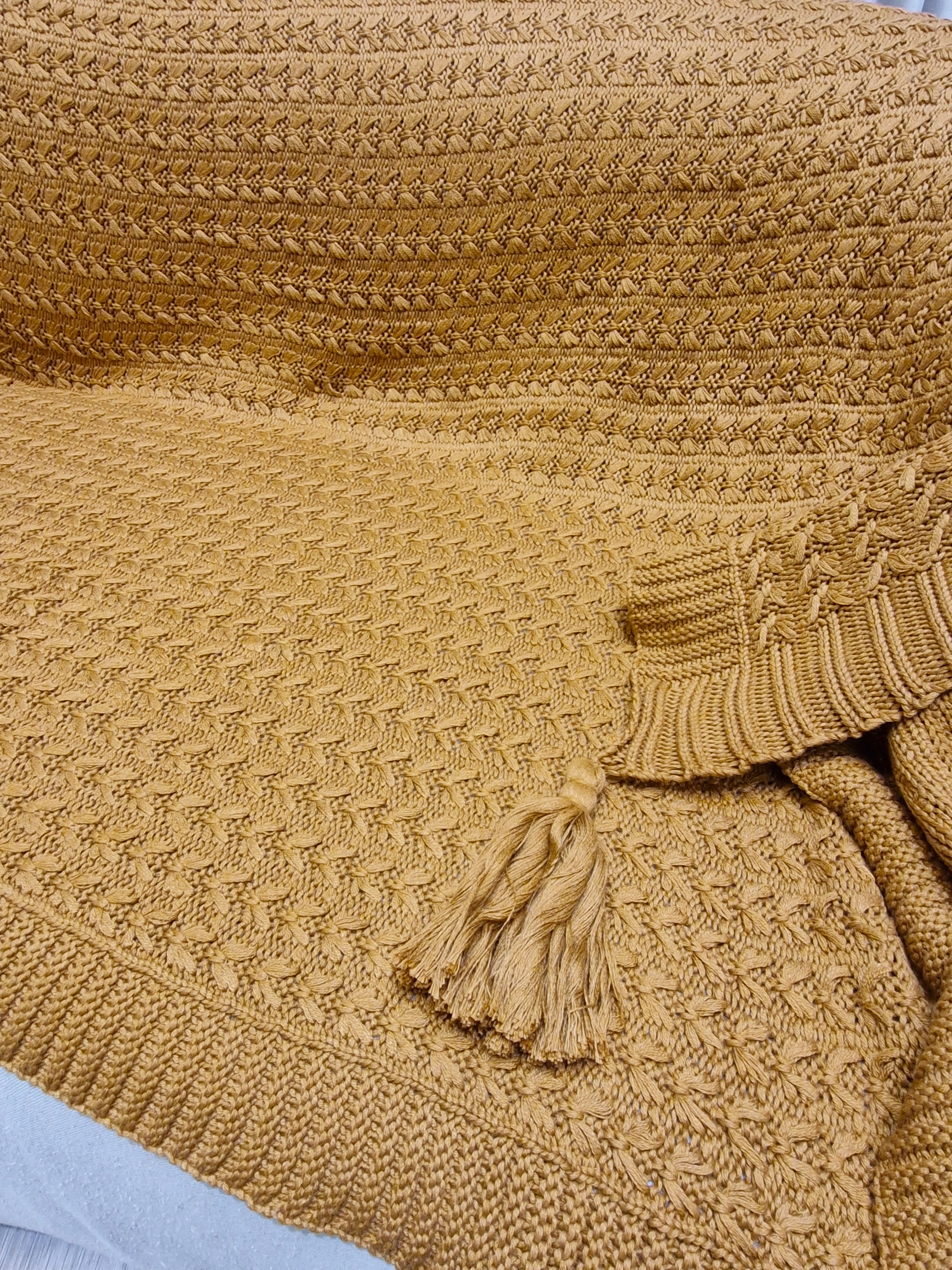 Manta Para Sofá em Tricô Cor Cobre | 120x170 Acessório Decoração