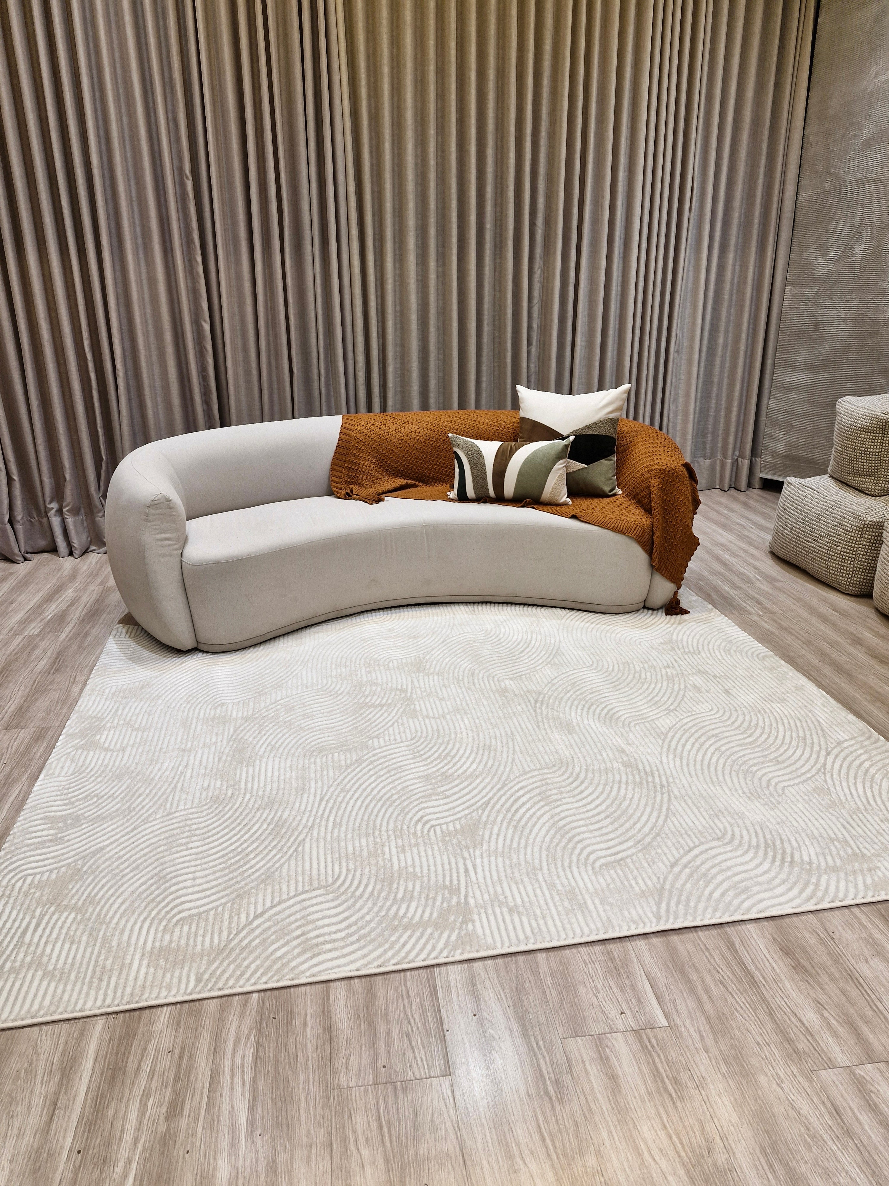 Tapete Turco Ondulado Cream Bege Sofit01 | Feito Sob Medida