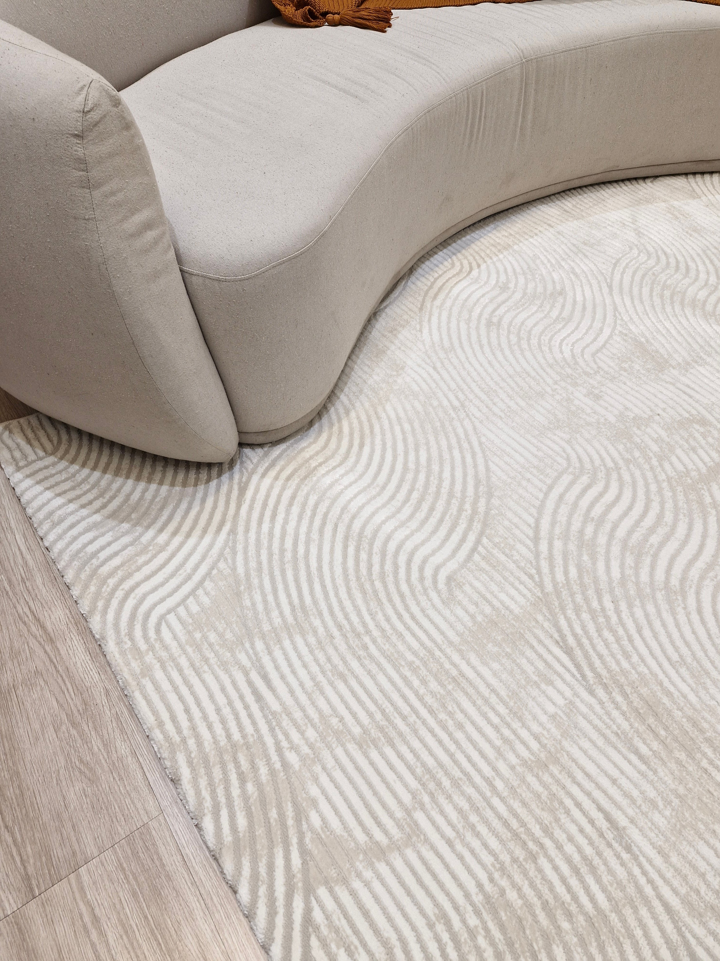Tapete Turco Ondulado Cream Bege Sofit01 | Feito Sob Medida