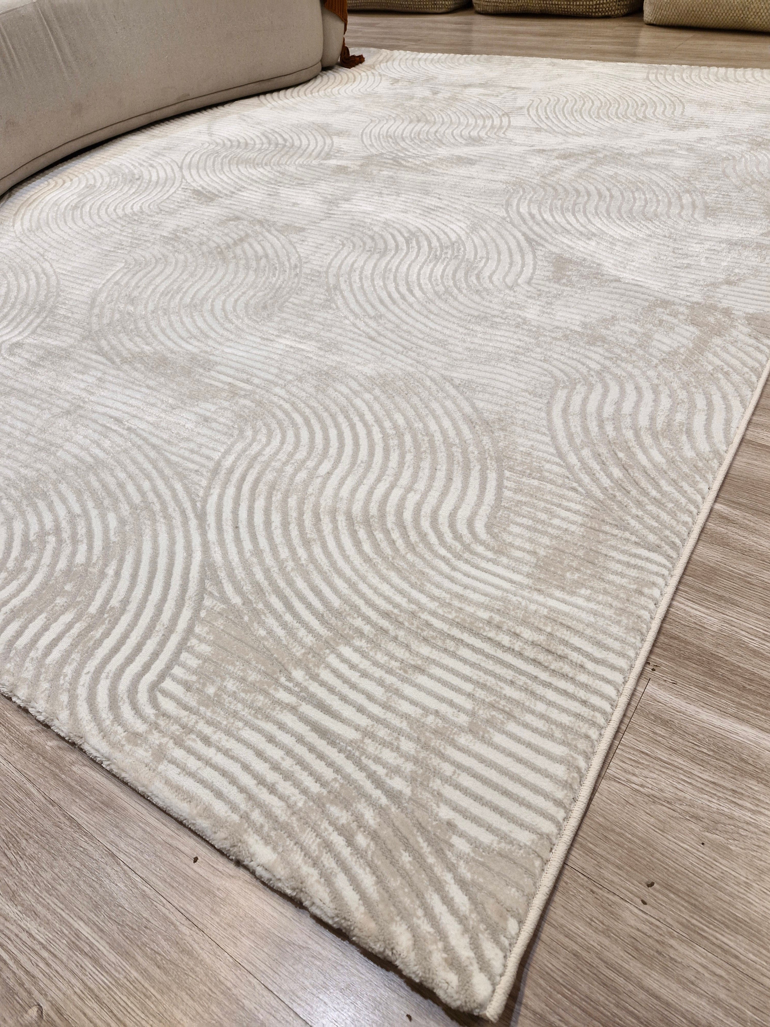 Tapete Turco Ondulado Cream Bege Sofit01 | Feito Sob Medida