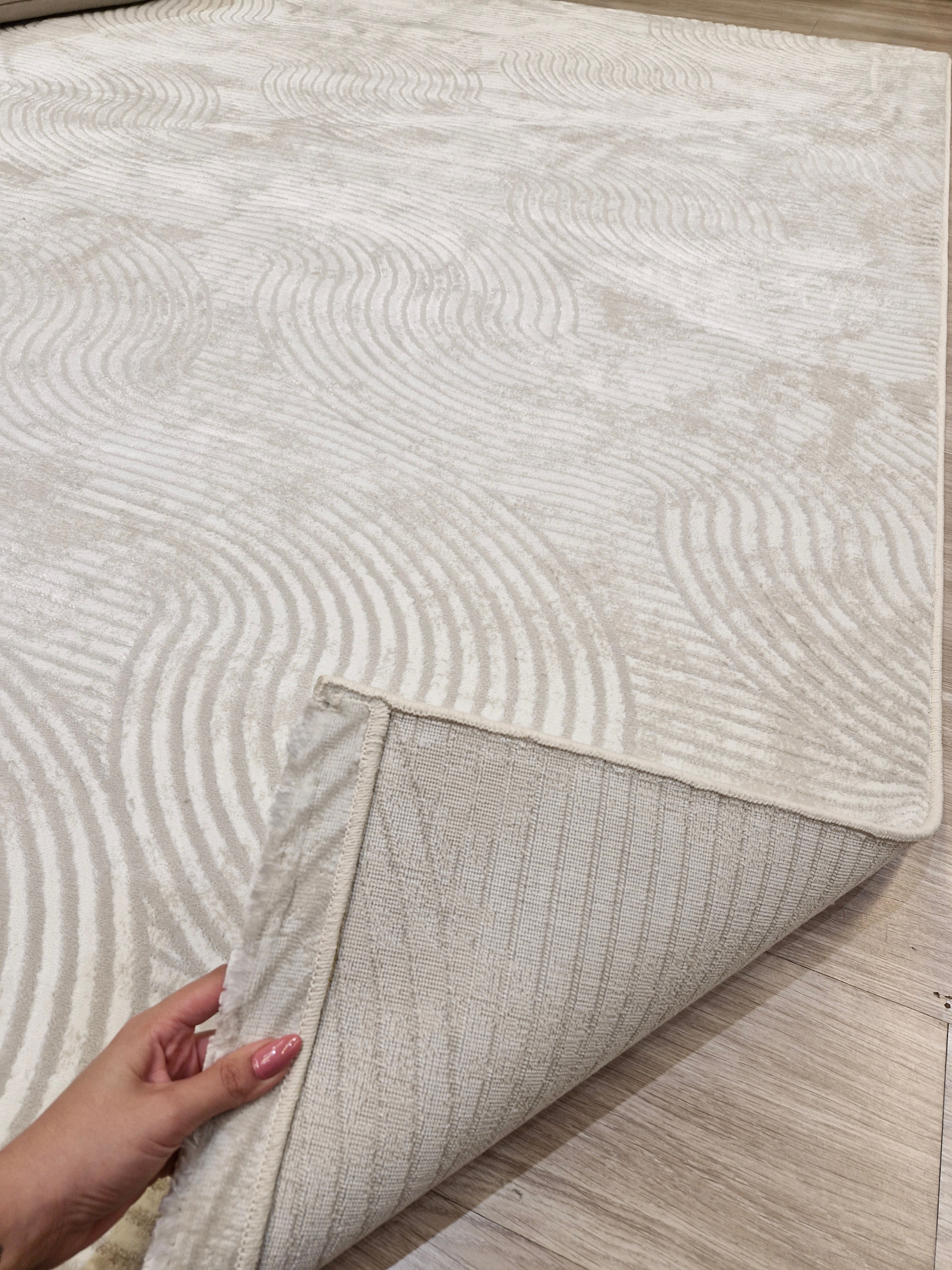 Tapete Turco Ondulado Cream Bege Sofit01 | Feito Sob Medida