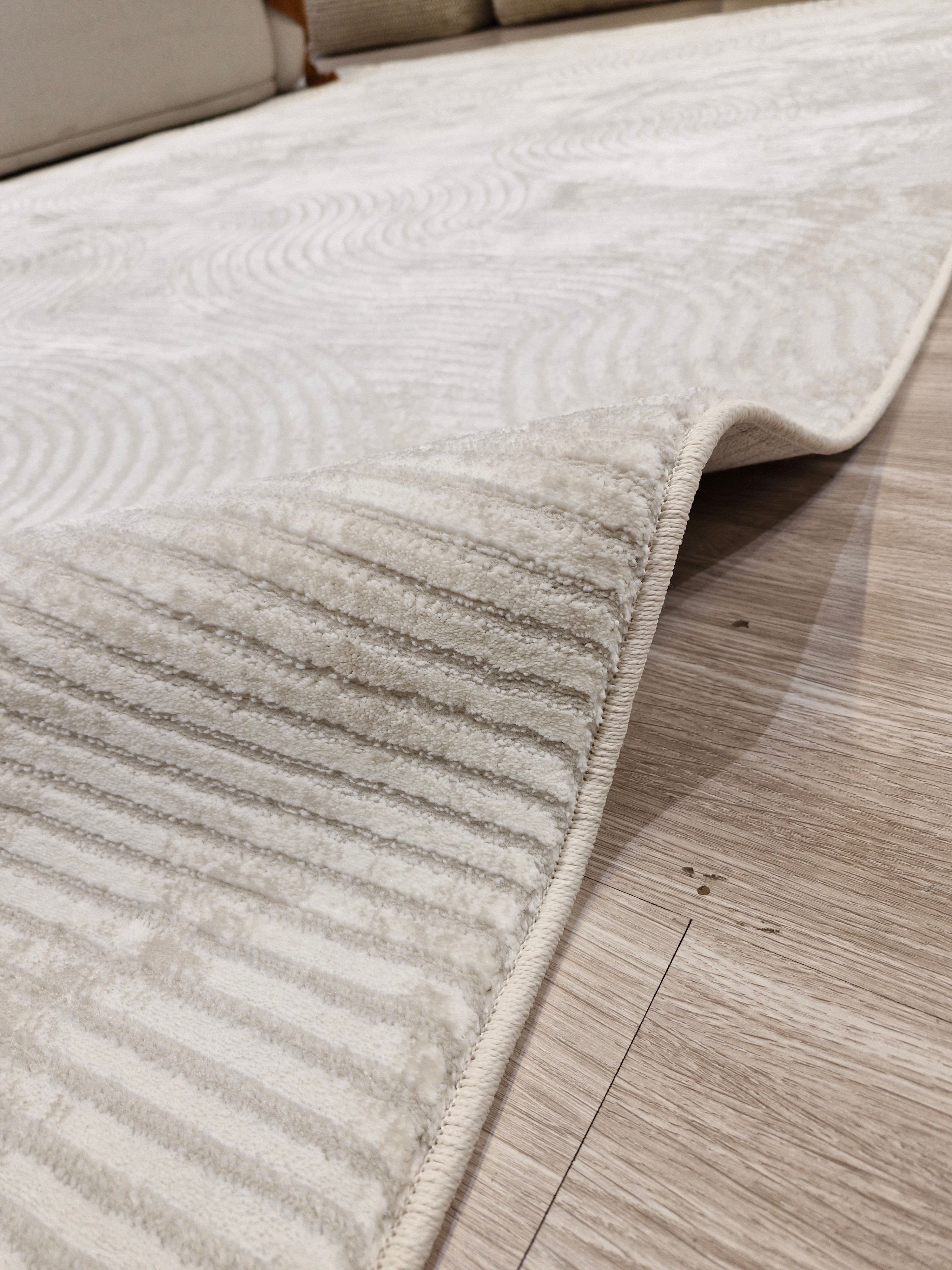 Tapete Turco Ondulado Cream Bege Sofit01 | Feito Sob Medida