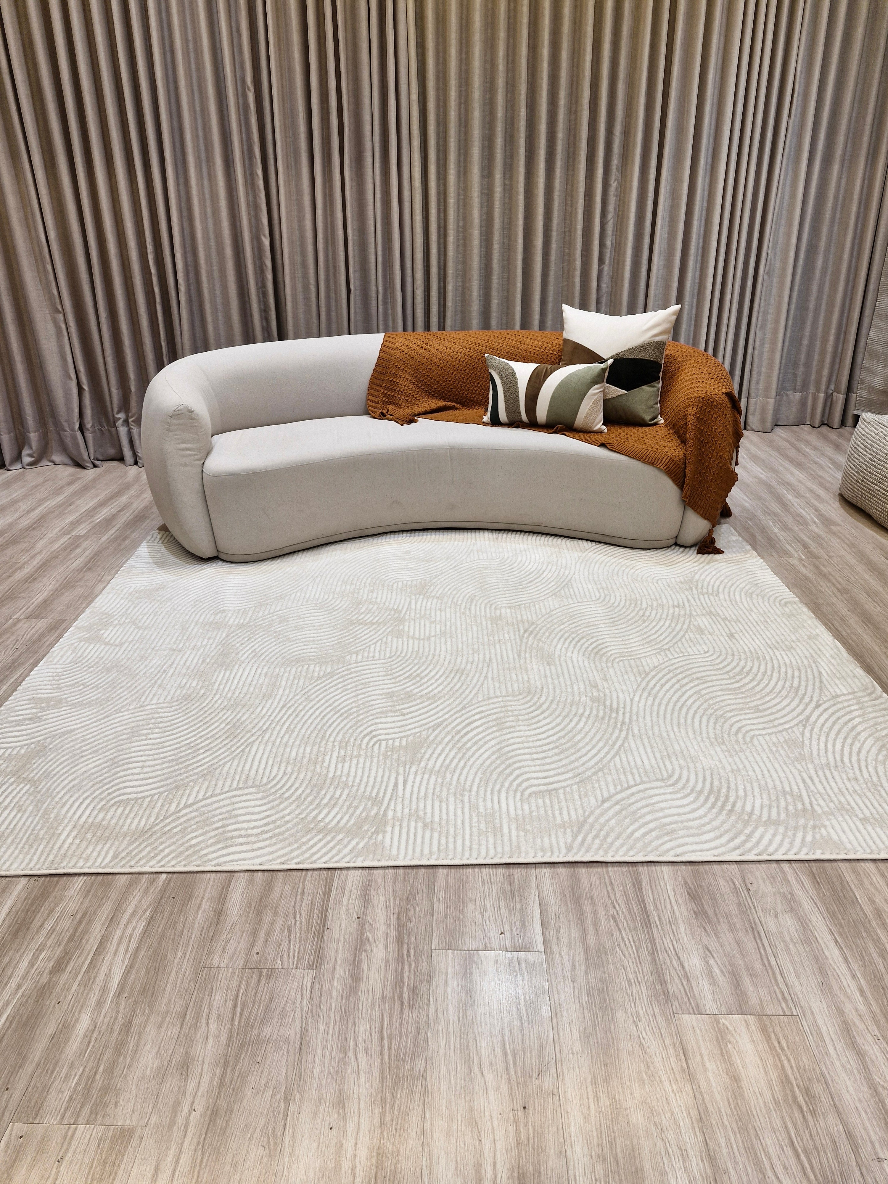 Tapete Turco Ondulado Cream Bege Sofit01 | Feito Sob Medida