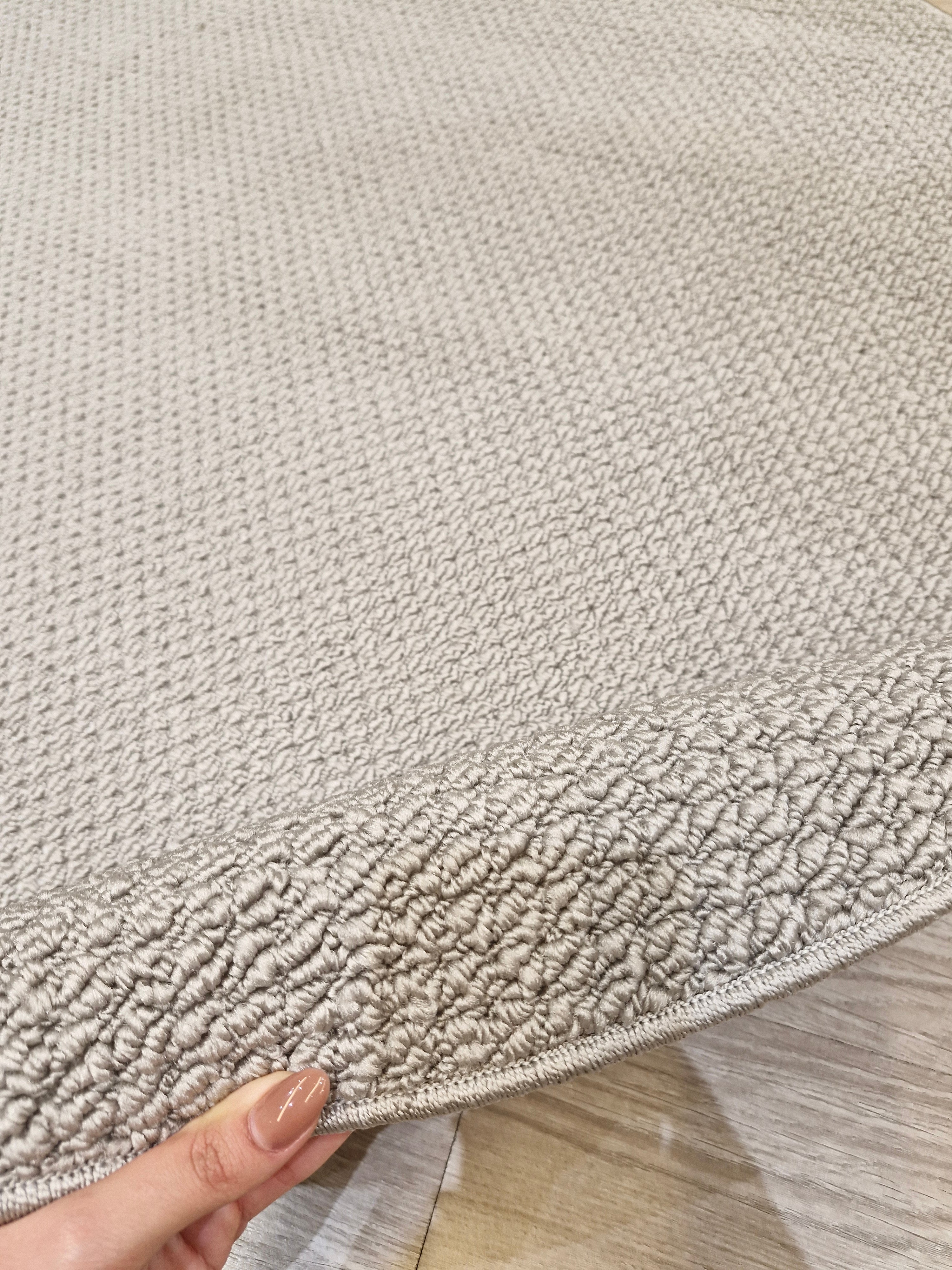 Tapete Redondo Bouclê Cinza 150x150 | Peça Única (PU49)