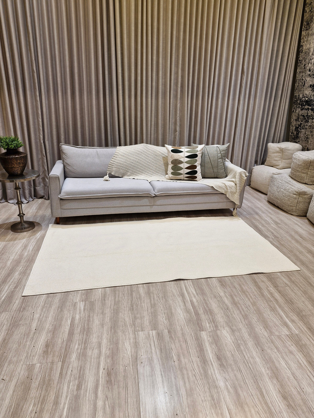 Tapete Impermeável Trama Off White 130x240 | Peça Única e No Estado (PE65)