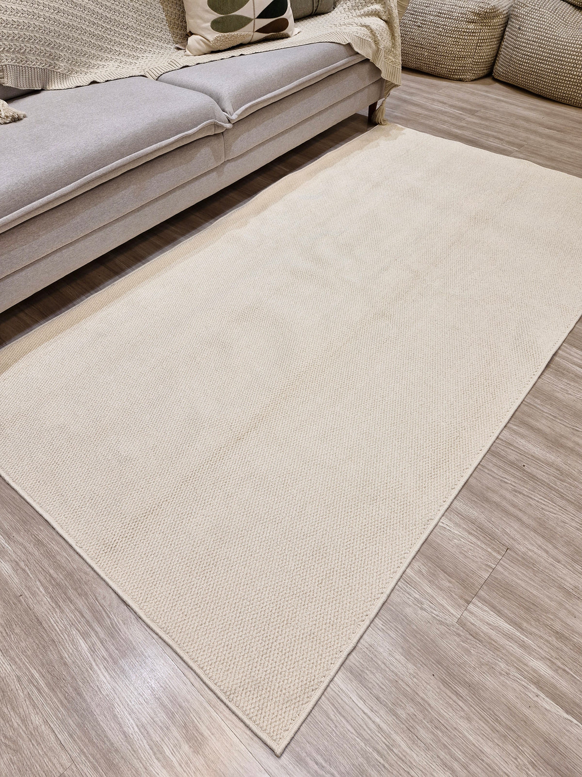 Tapete Impermeável Trama Off White 130x240 | Peça Única e No Estado (PE65)