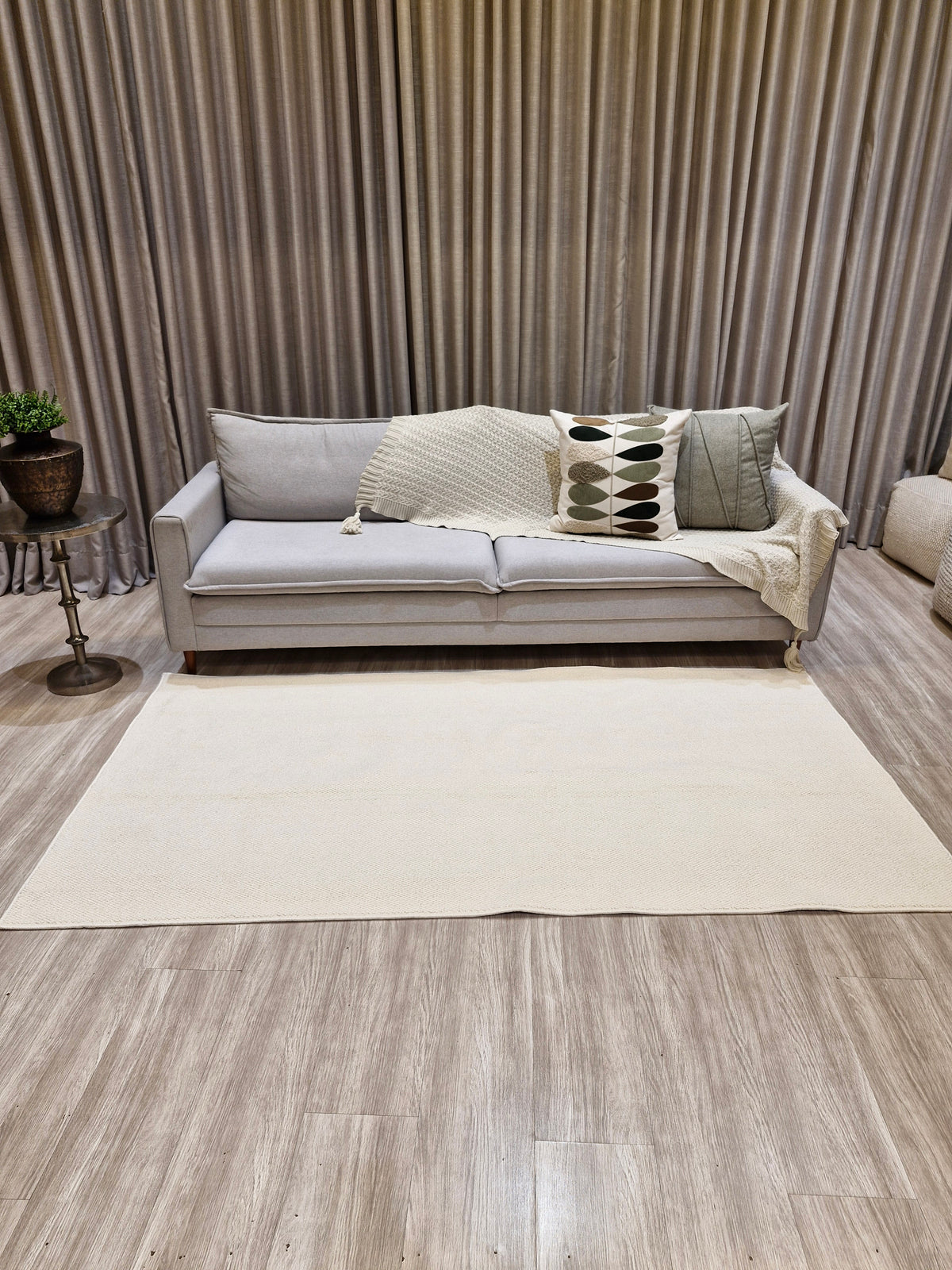 Tapete Impermeável Trama Off White 130x240 | Peça Única e No Estado (PE65)