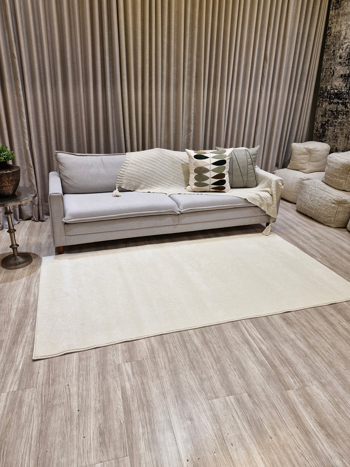 Tapete Impermeável Off White 130x250 | Peça Única (PU77)
