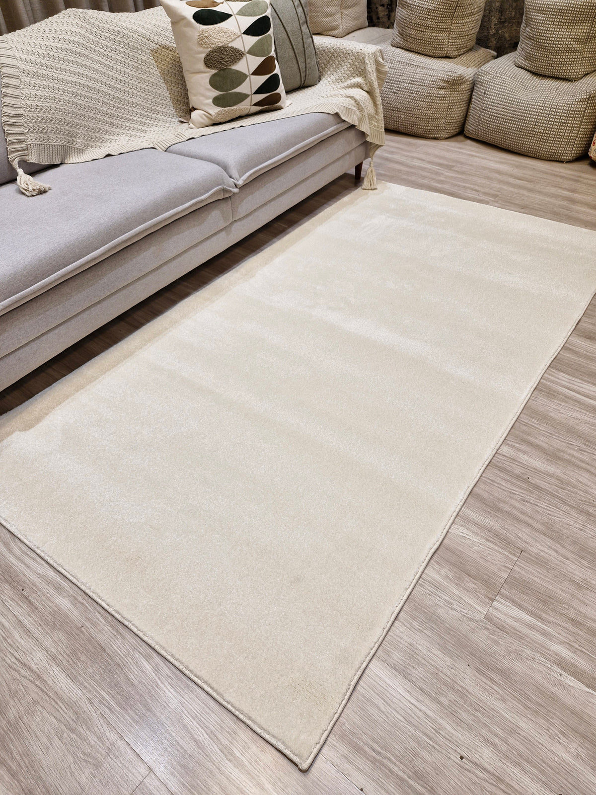 Tapete Impermeável Off White 130x250 | Peça Única (PU77)