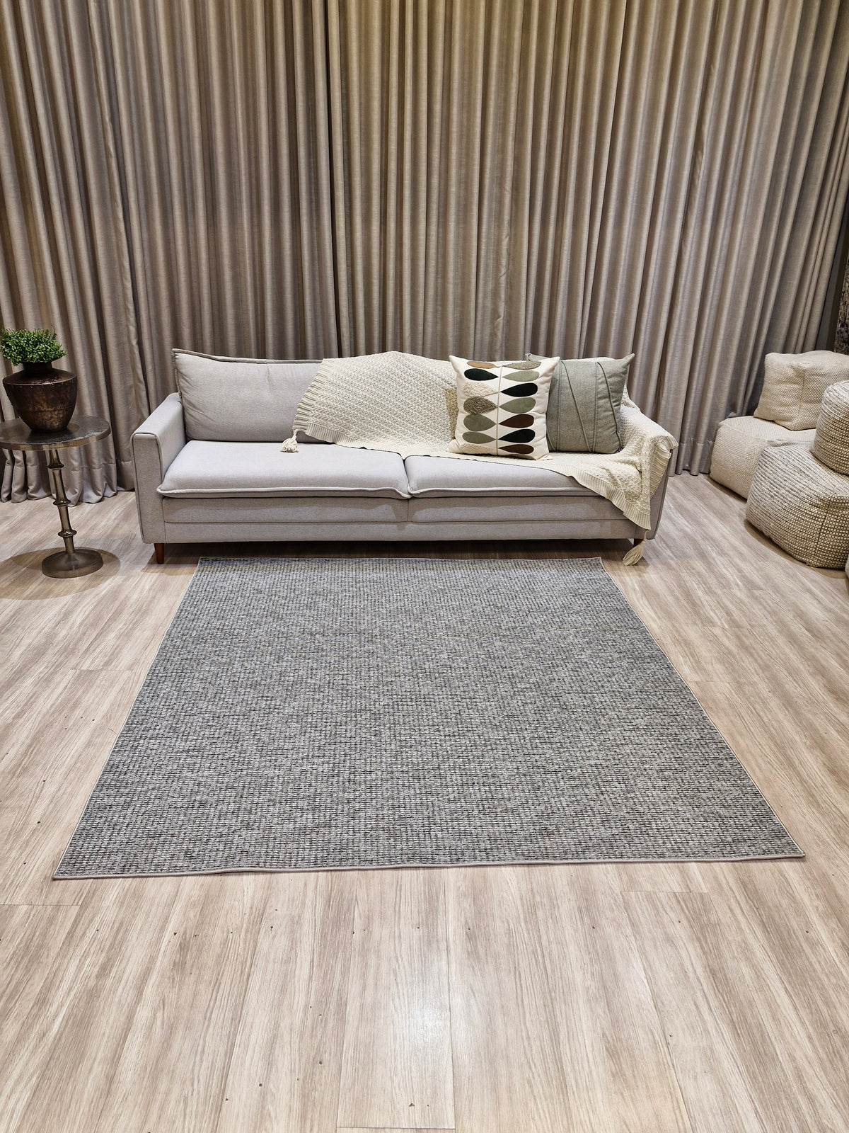Tapete Turco Ire Cinza Boucle 190x190 | Peça Única (PU78)