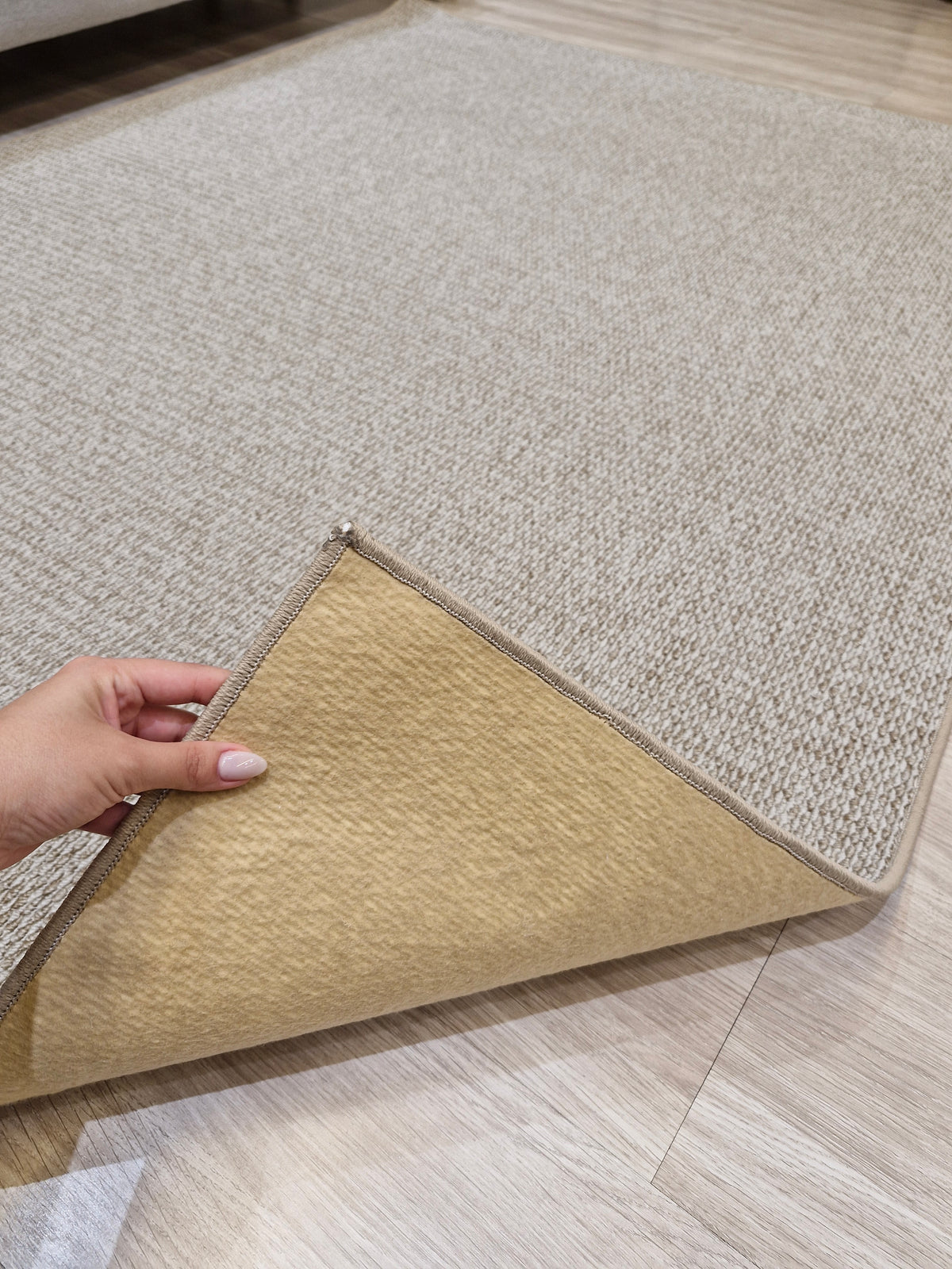 Tapete Turco Ire Bege Boucle 120x200 | Peça Única (PU86)