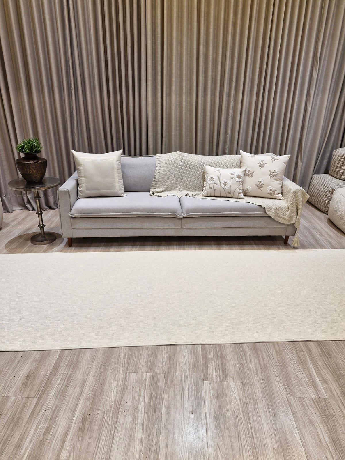 Passadeira Impermeável Trama Off White Aqua11 130x400 | Peça Única (PU95)