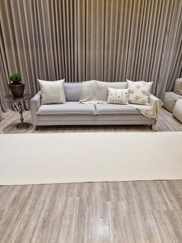 Passadeira Impermeável Trama Off White Aqua11 130x400 | Peça Única (PU95)
