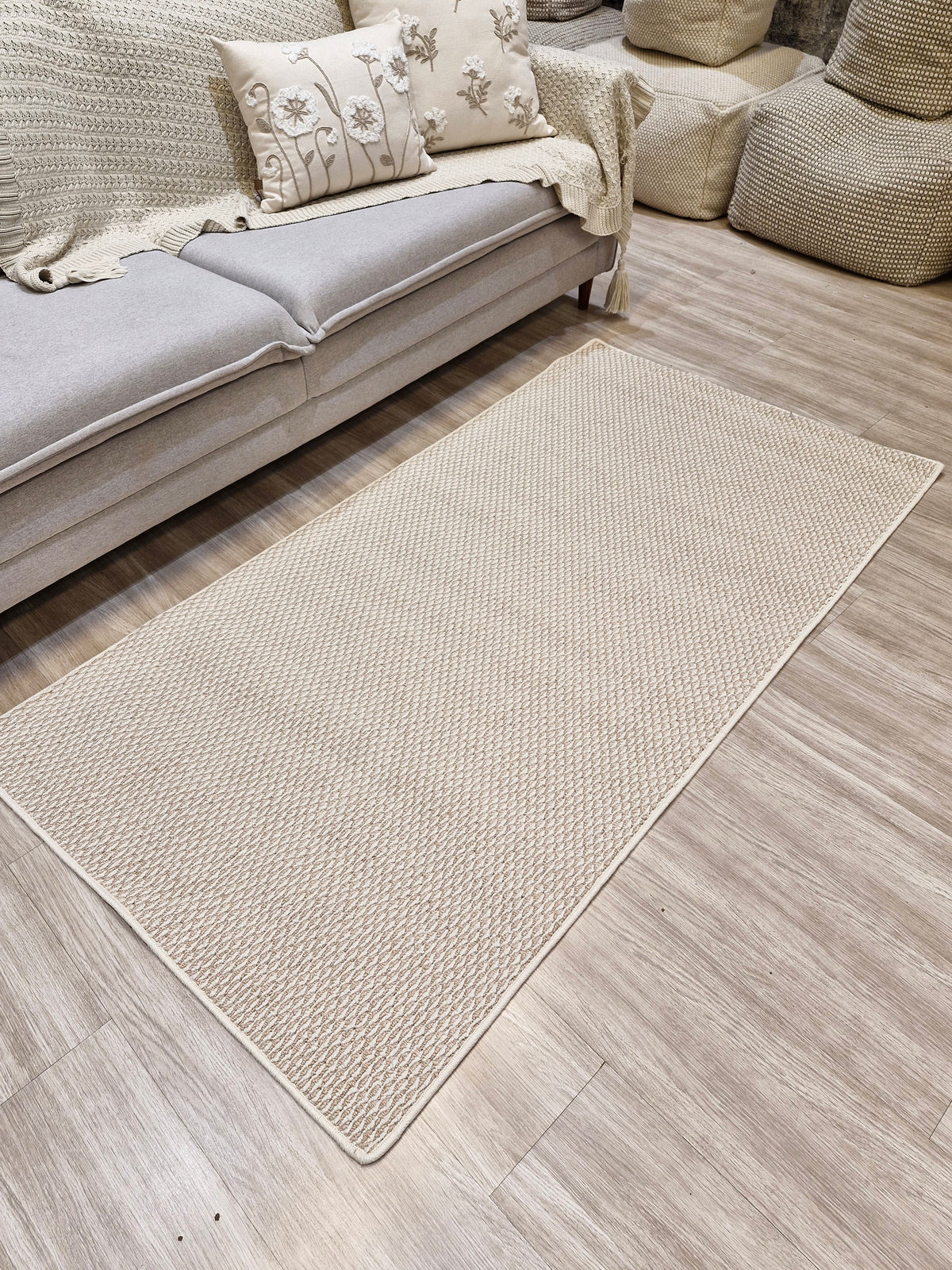 Tapete Bouclê 72 Areia/Dourado 100x190 | Peça Única (PU98)