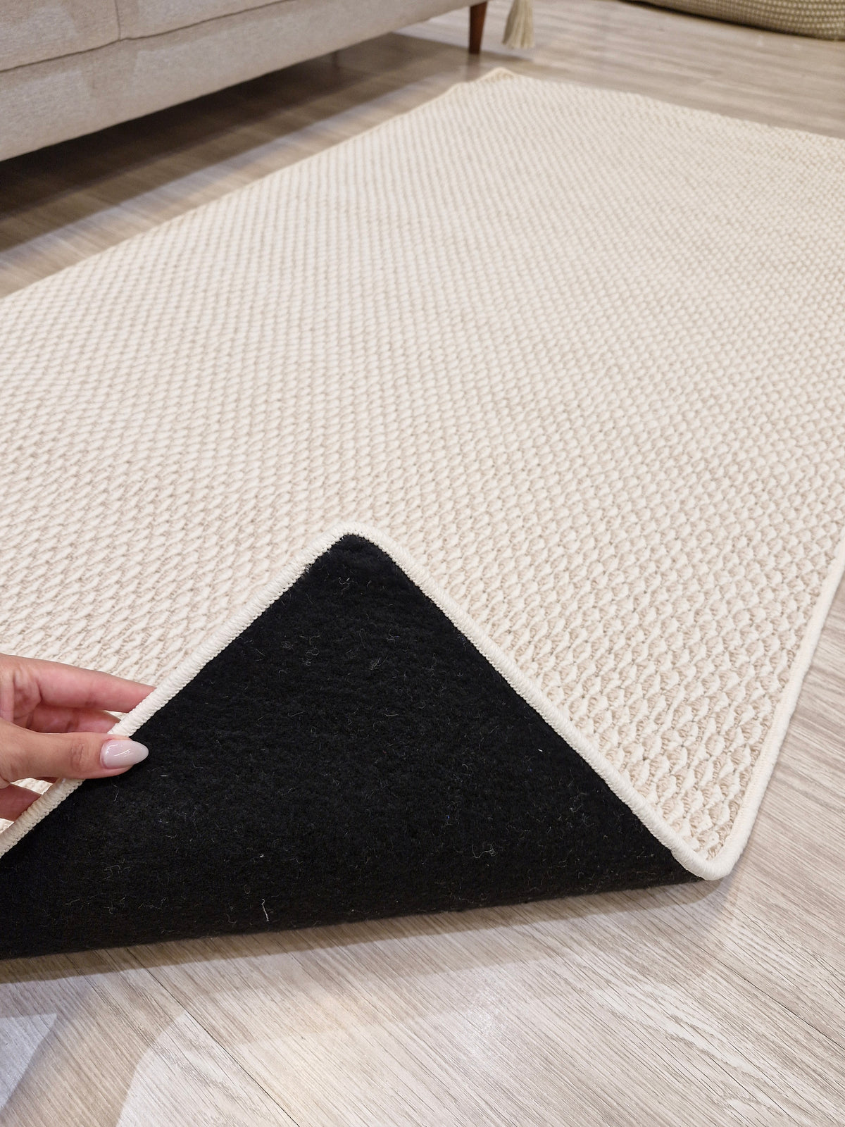 Tapete Bouclê 72 Areia/Dourado 100x190 | Peça Única (PU98)