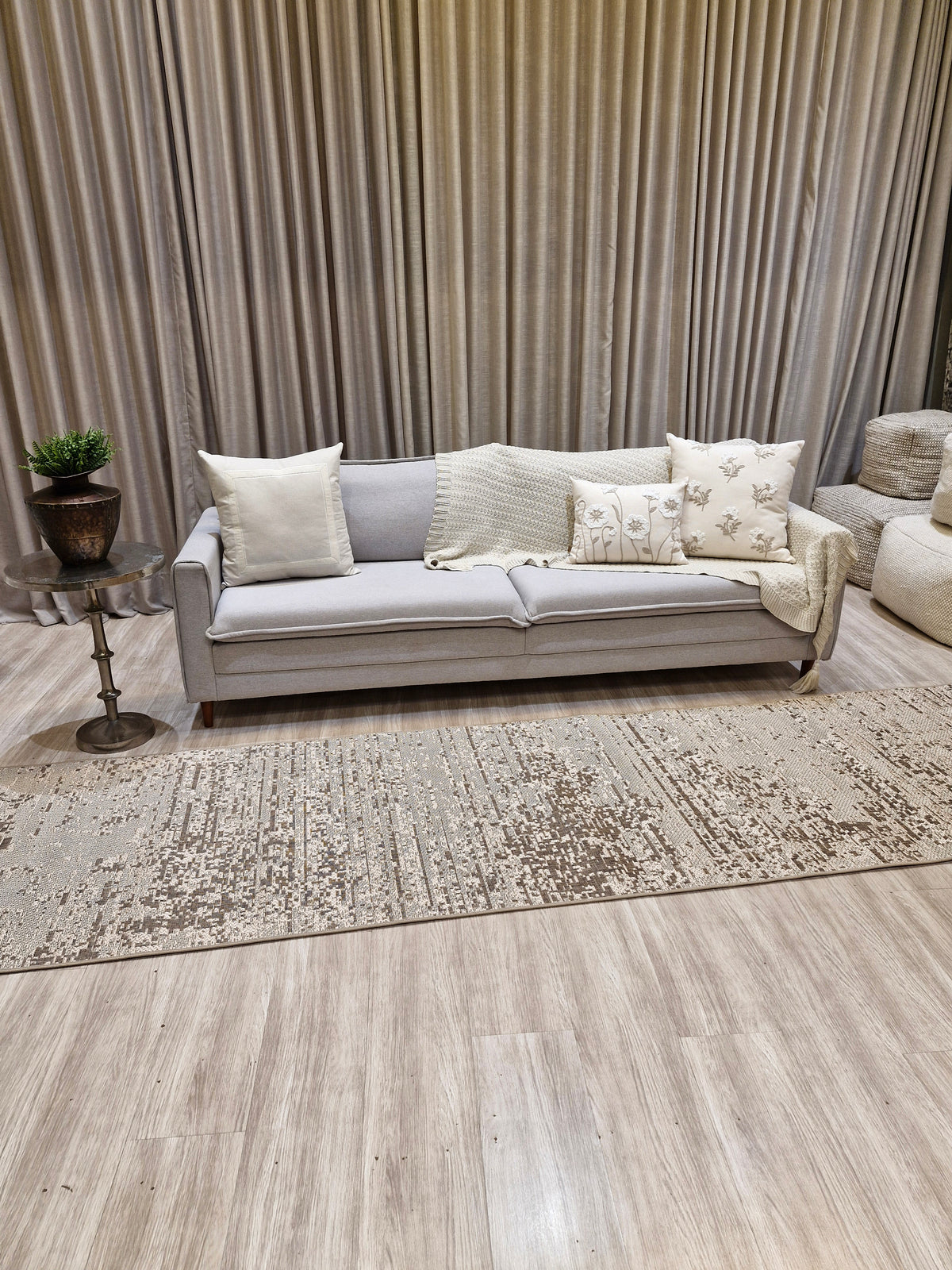 Passadeira em Sisal areia/dourado 100x500 | Peça Única (PU107)