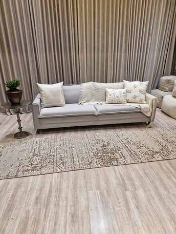 Passadeira em Sisal areia/dourado 100x500 | Peça Única (PU107)