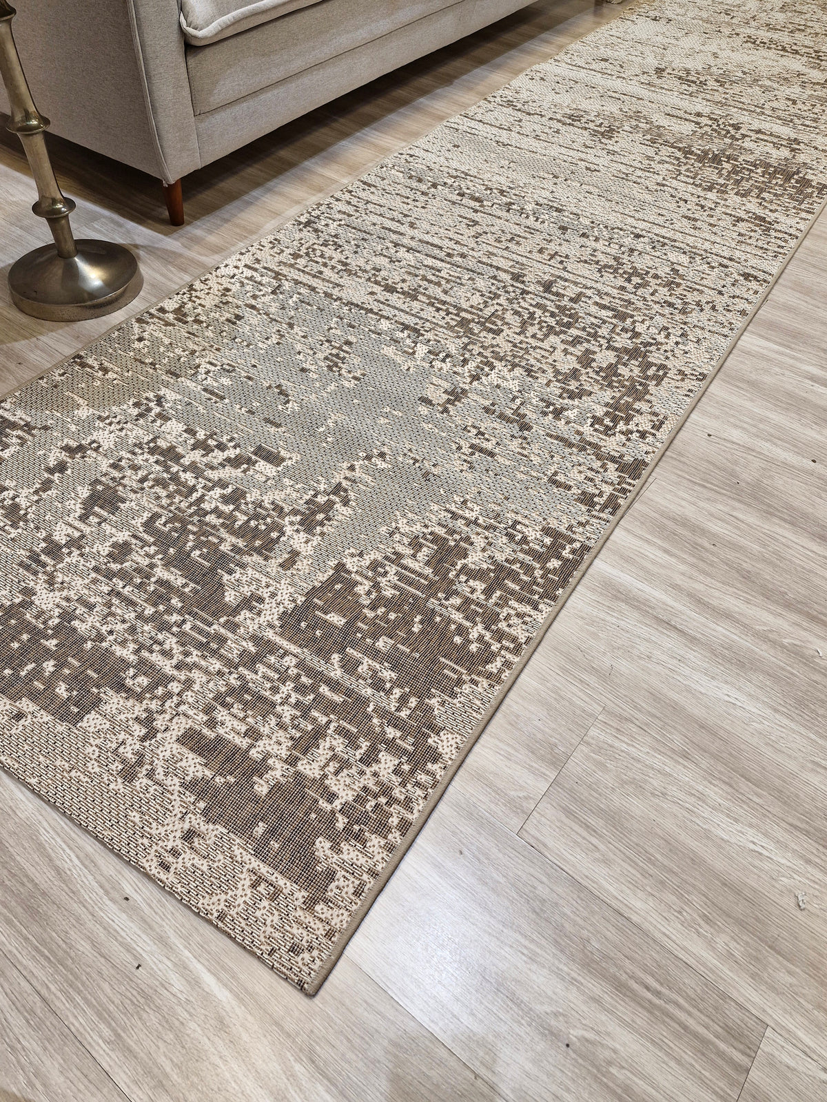Passadeira em Sisal areia/dourado 100x500 | Peça Única (PU107)