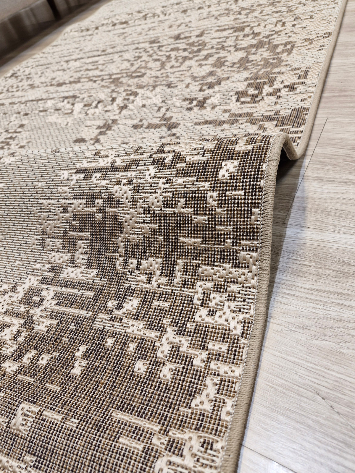 Passadeira em Sisal areia/dourado 100x500 | Peça Única (PU107)