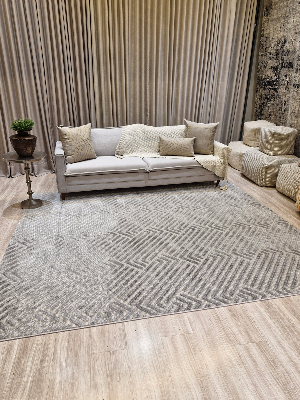 Tapete Turco Geométrico Grey 250x300 | Peça Única (PU115)
