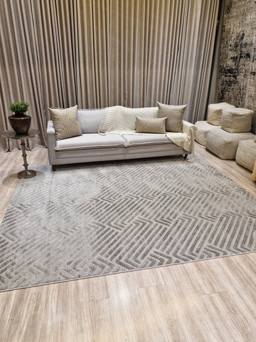 Tapete Turco Geométrico Grey 250x300 | Peça Única (PU115)