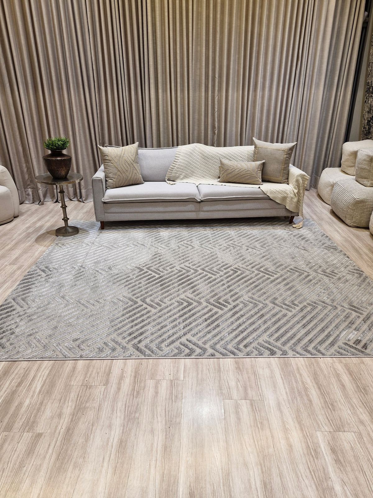 Tapete Turco Geométrico Grey 250x300 | Peça Única (PU115)