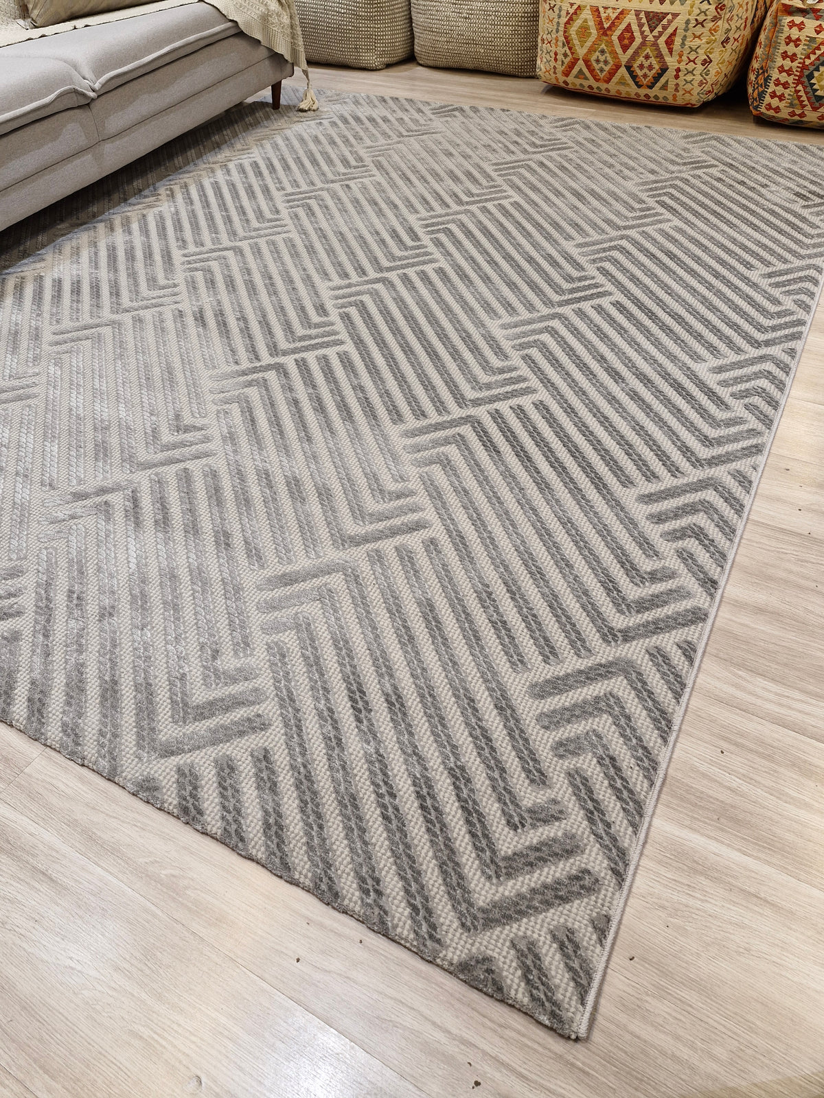 Tapete Turco Geométrico Grey 250x300 | Peça Única (PU115)
